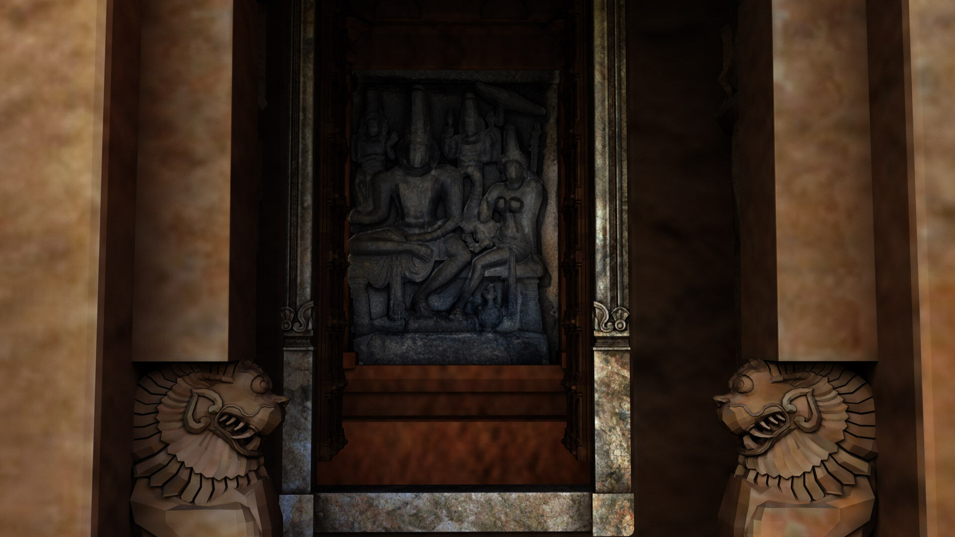 mamallapuram shore temple 3D model_3