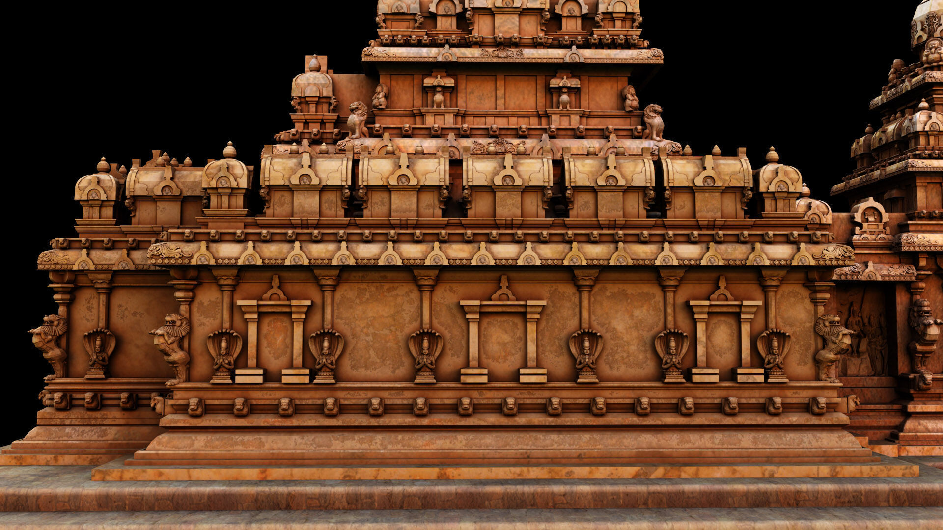mamallapuram shore temple 3D model_8