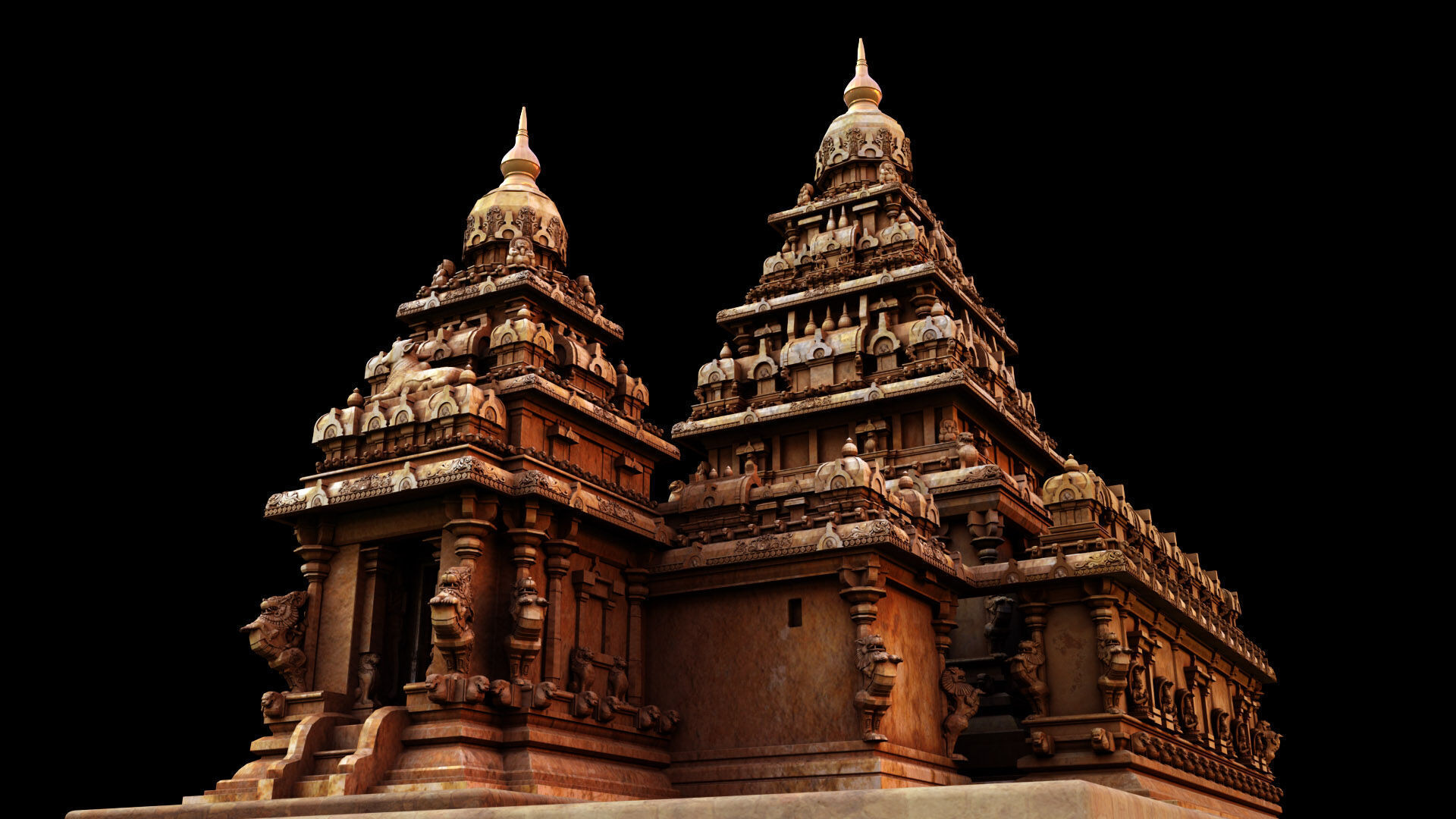 mamallapuram shore temple 3D model_10
