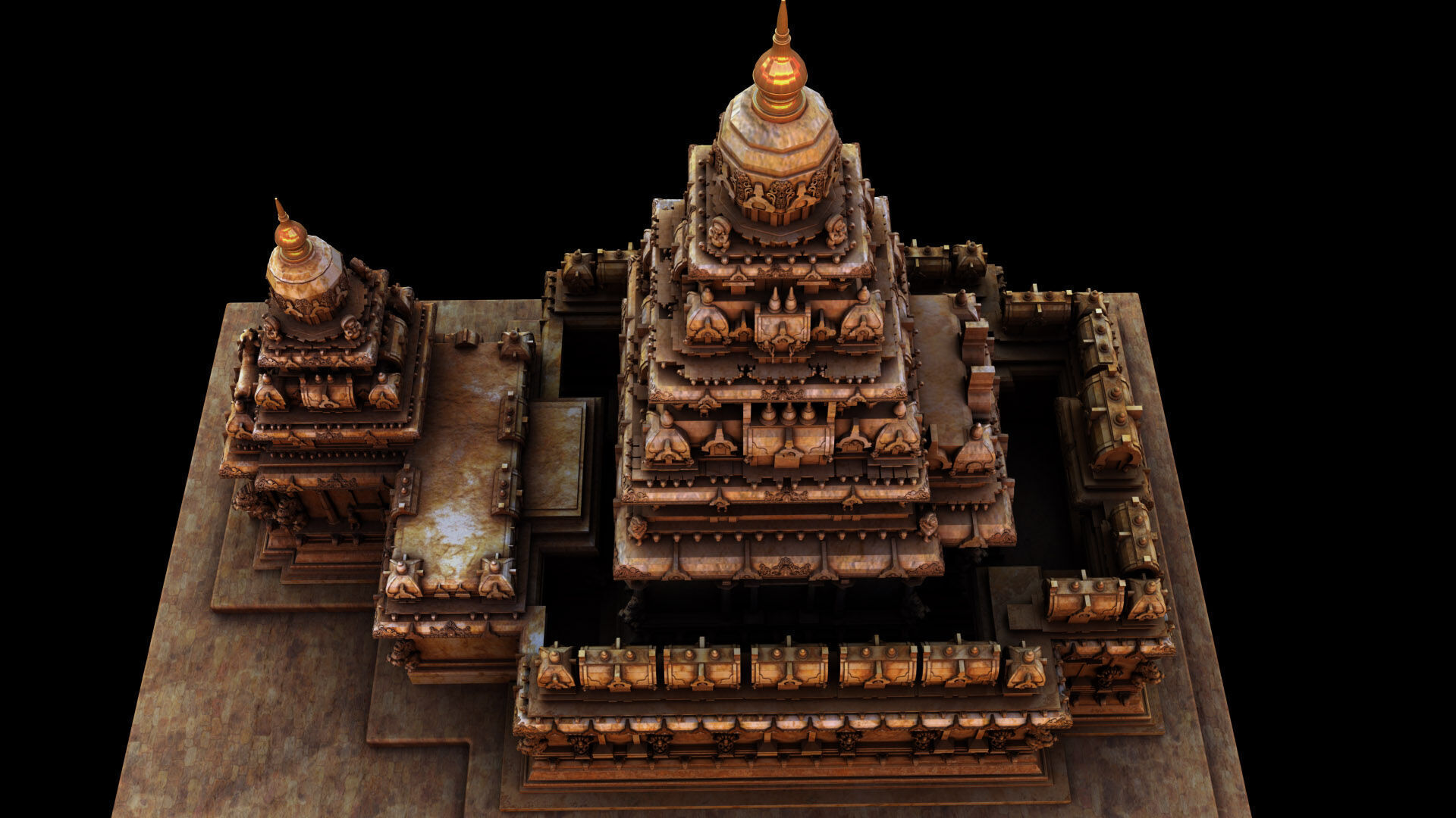 mamallapuram shore temple 3D model_4