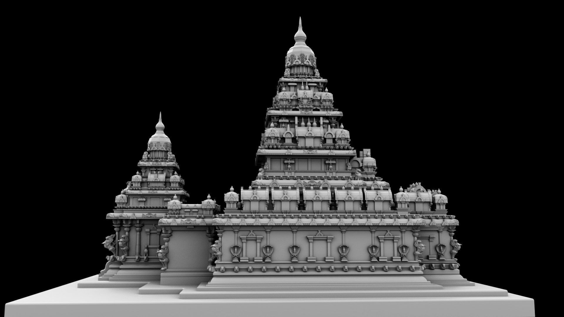 mamallapuram shore temple 3D model_15