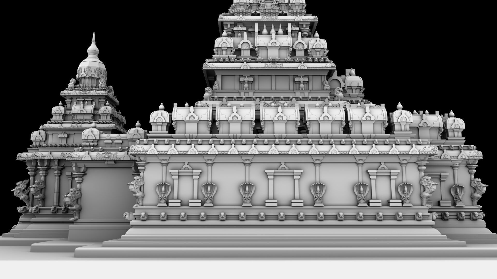 mamallapuram shore temple 3D model_16