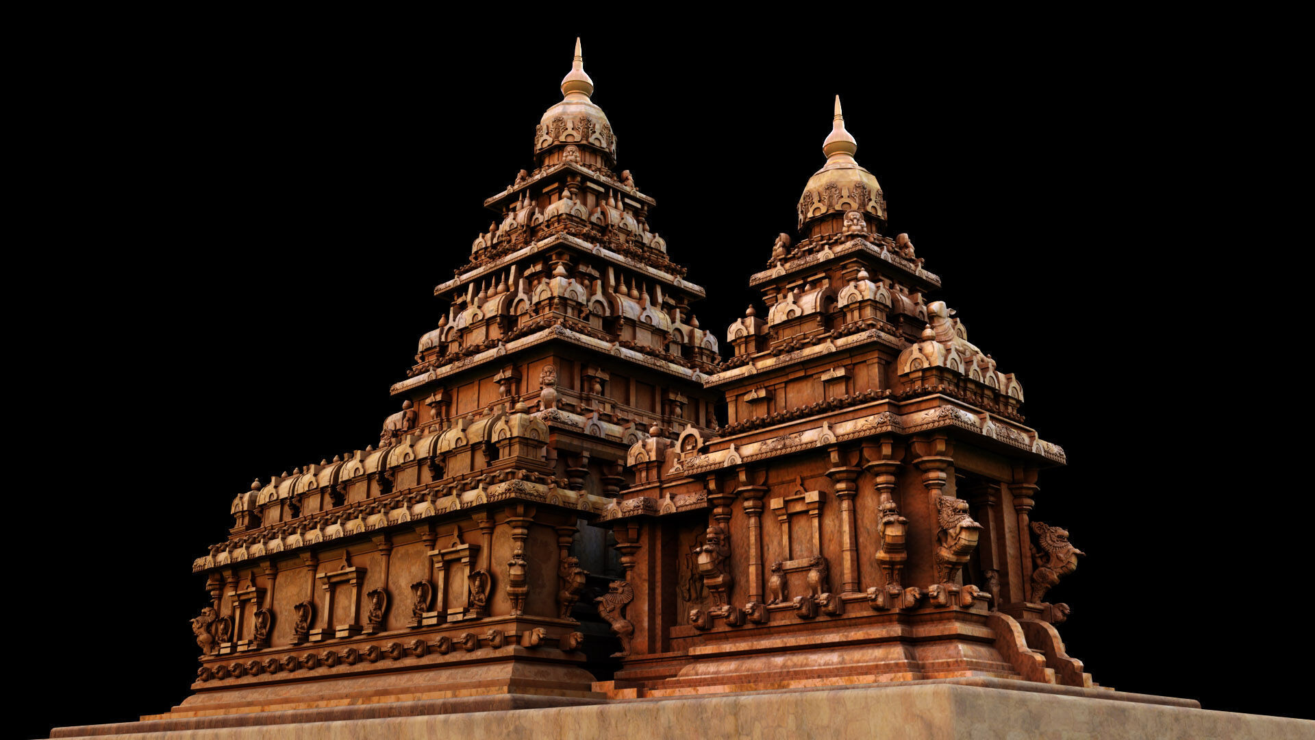 mamallapuram shore temple 3D model_11