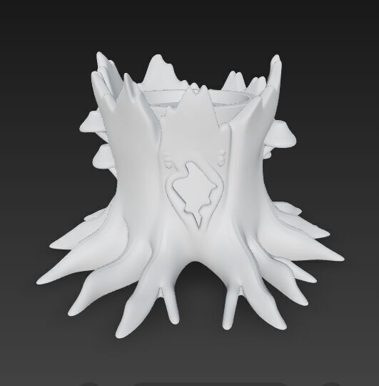 Runic Carved Log Planter 3D model_19