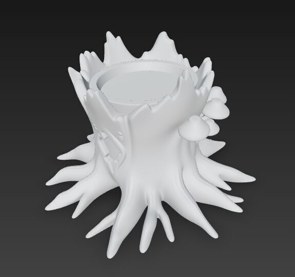 Runic Carved Log Planter 3D model_18