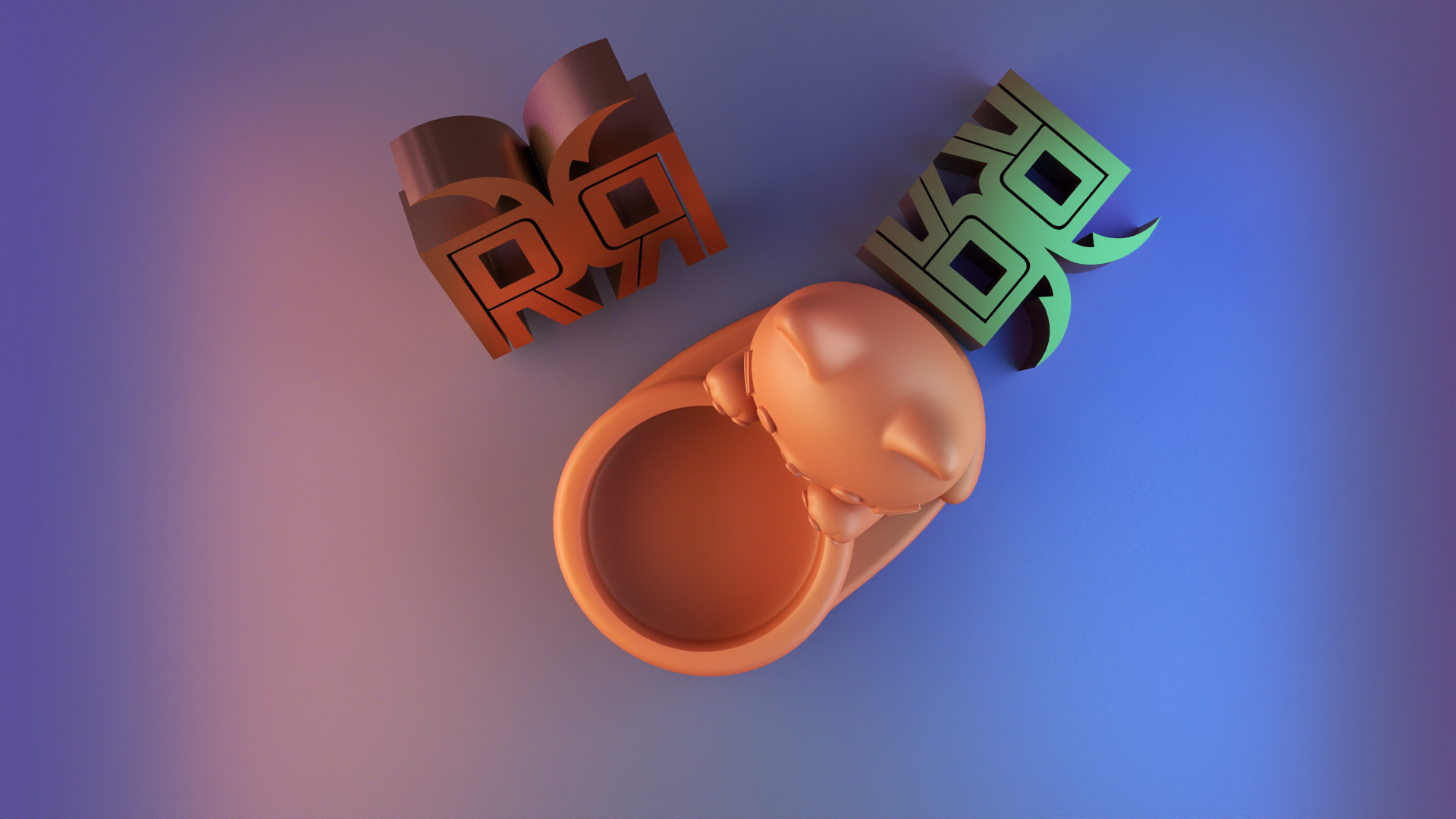 Cat candle holder 3D print model_7