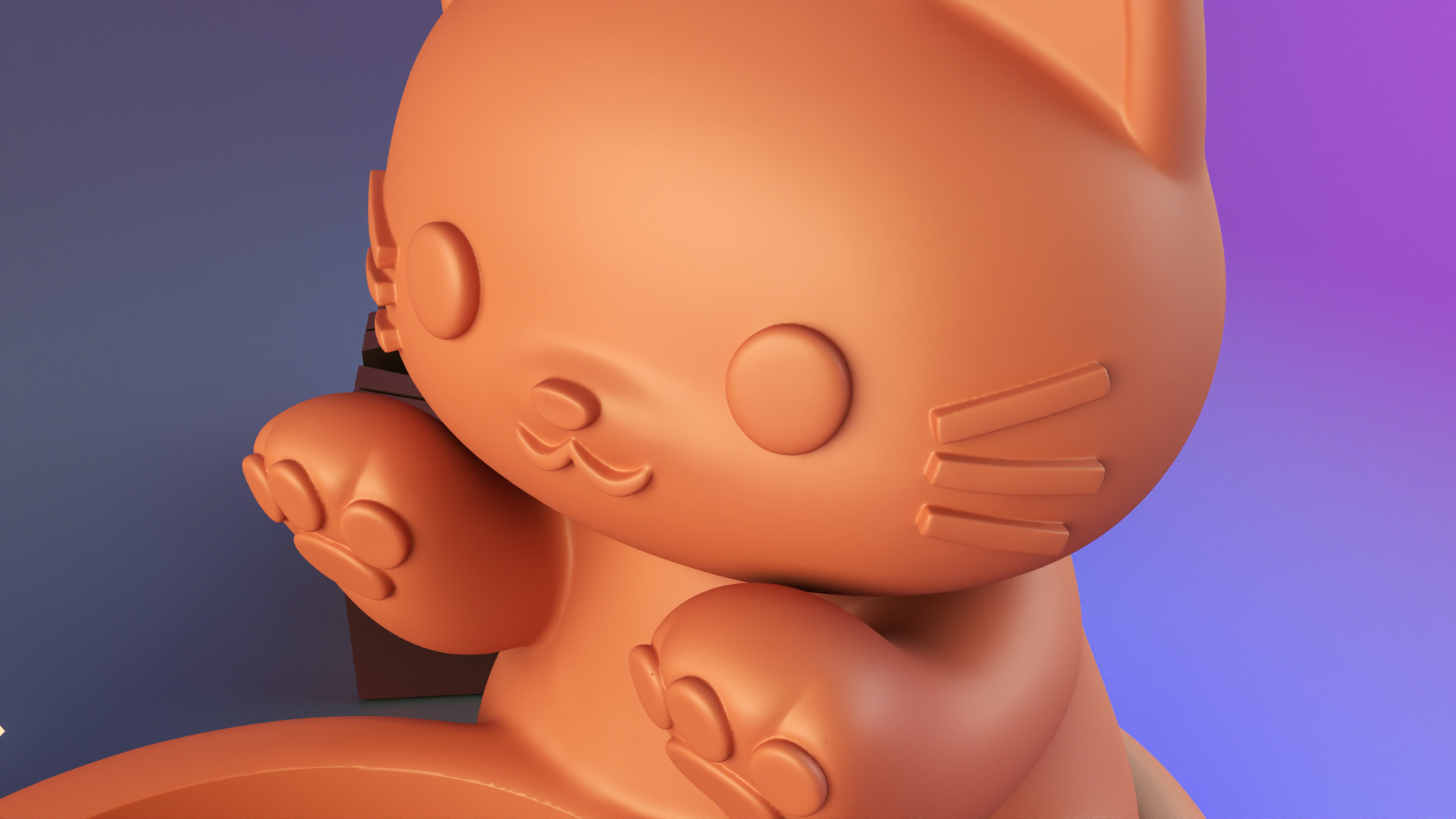 Cat candle holder 3D print model_9