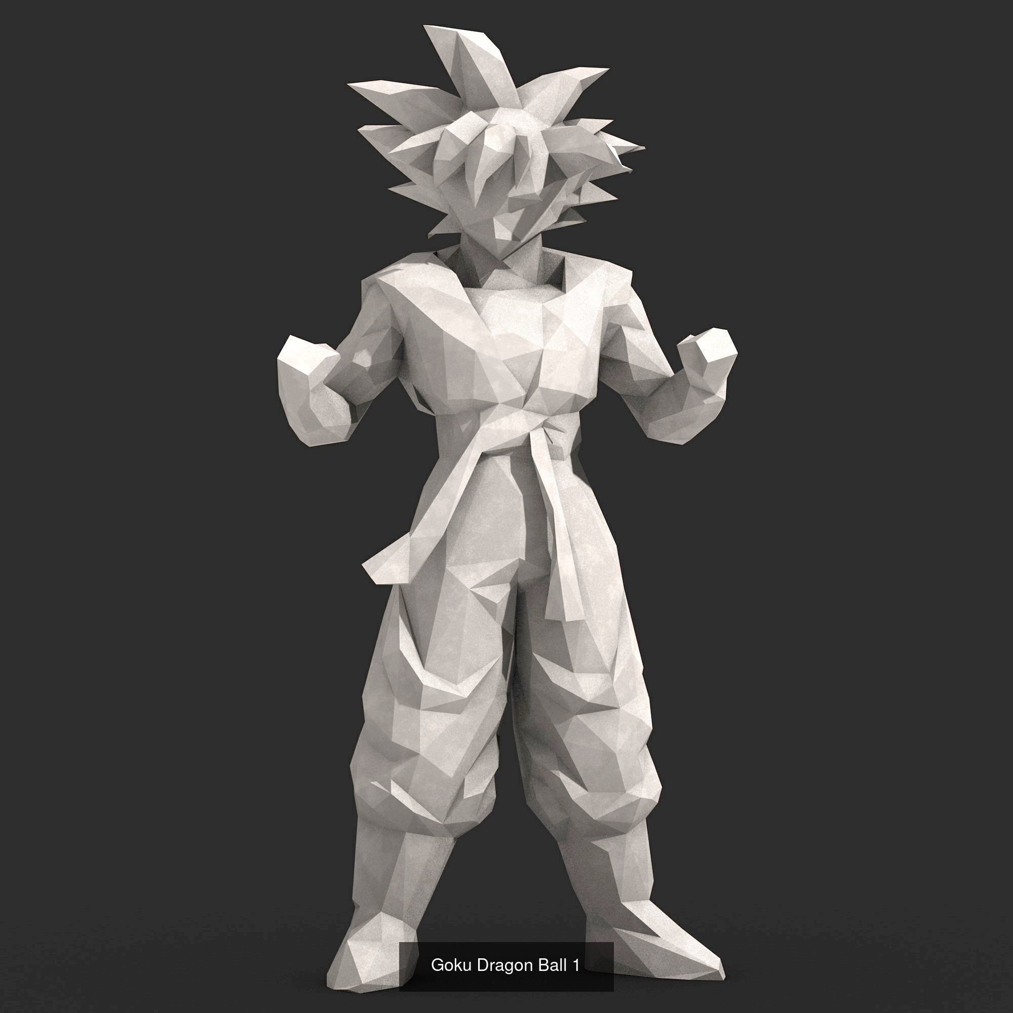 9 Models - Goku Dragon Ball Low Poly  3D Model Collection_19