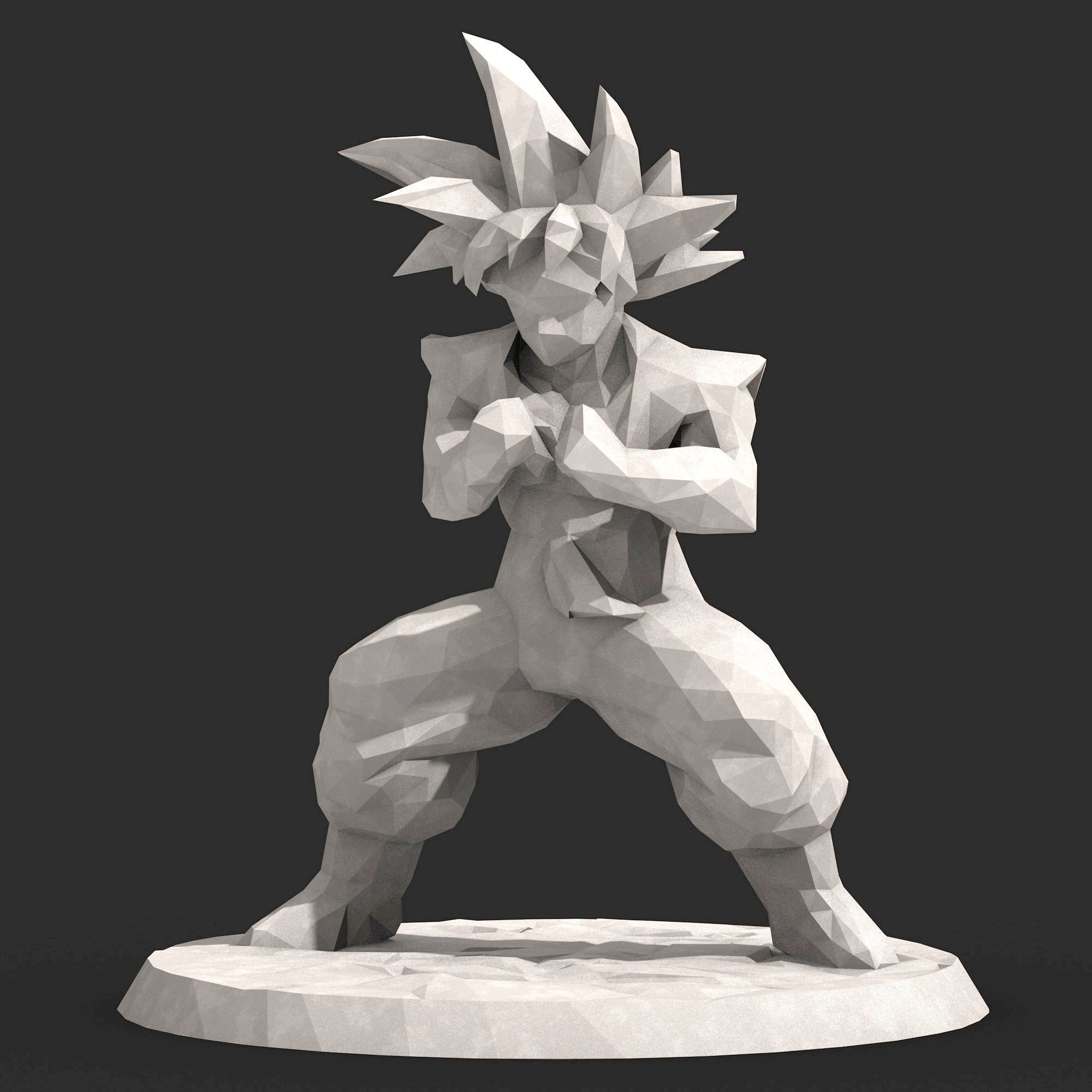 9 Models - Goku Dragon Ball Low Poly  3D Model Collection_10