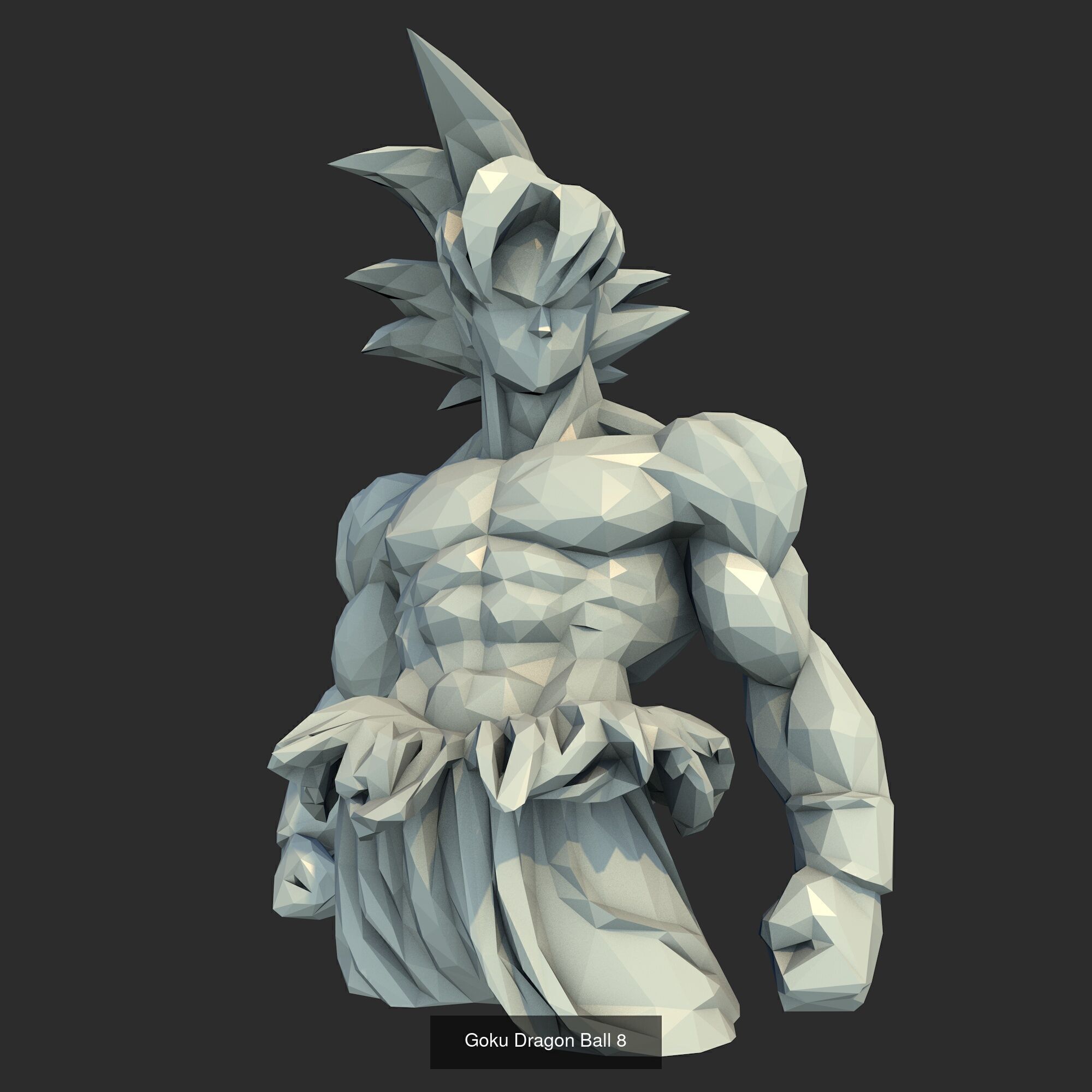9 Models - Goku Dragon Ball Low Poly  3D Model Collection_5