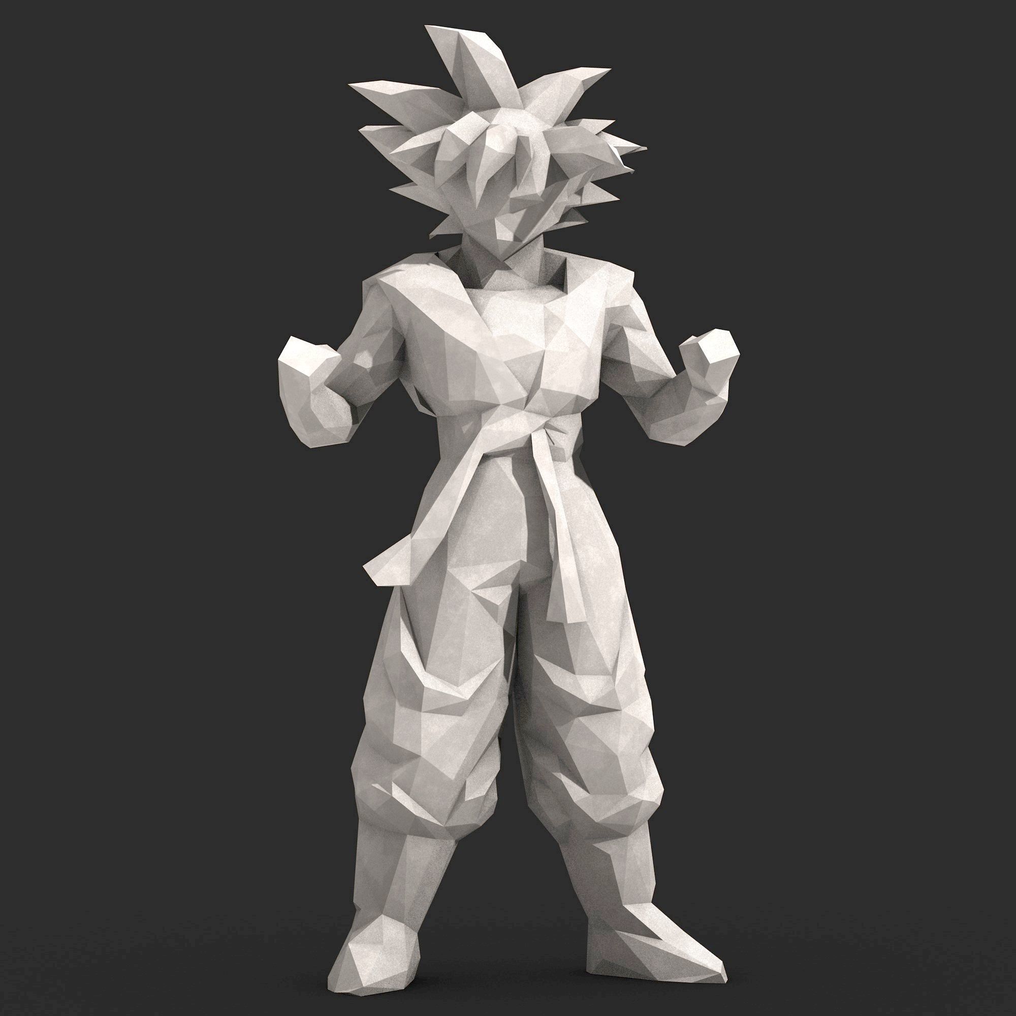 9 Models - Goku Dragon Ball Low Poly  3D Model Collection_16
