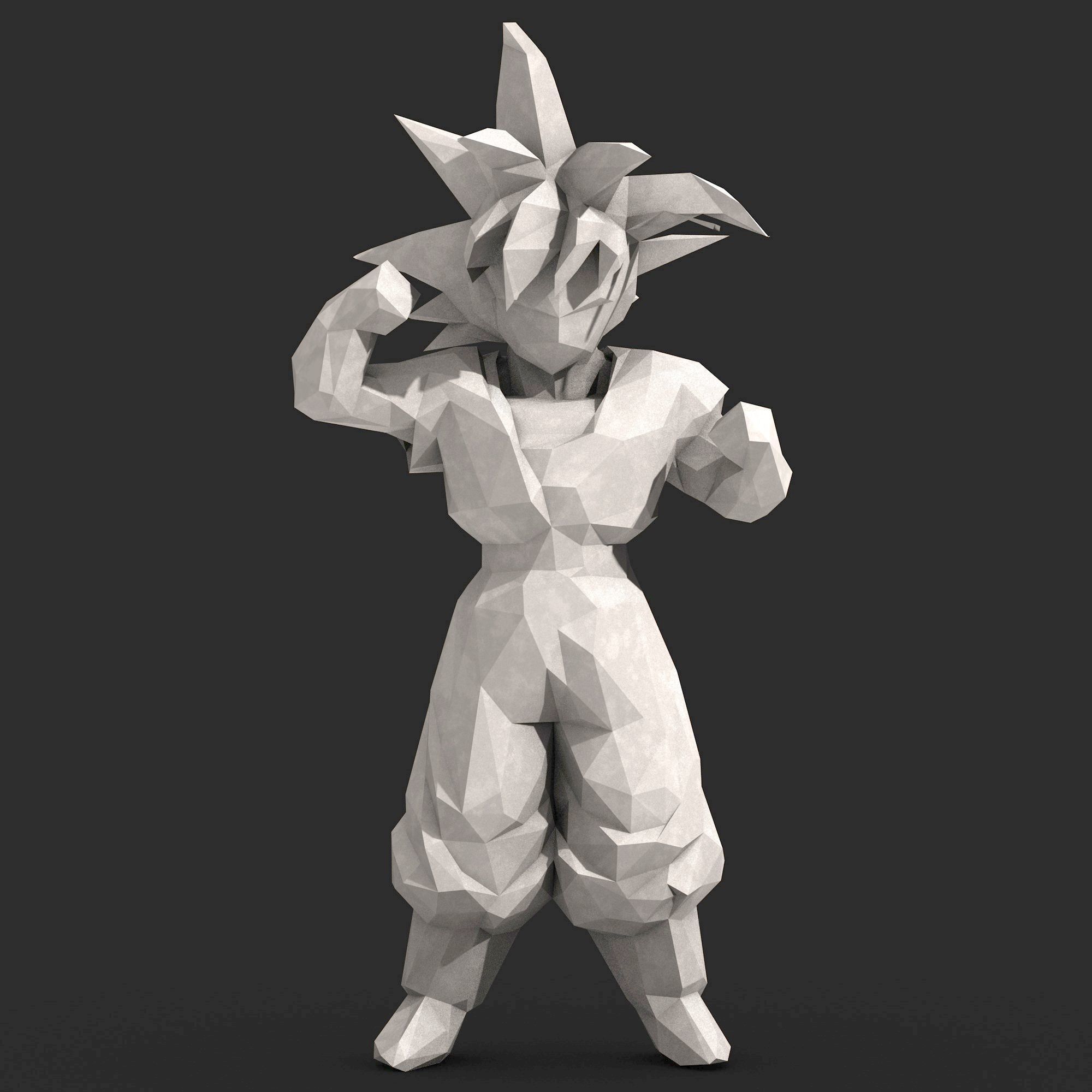 9 Models - Goku Dragon Ball Low Poly  3D Model Collection_14