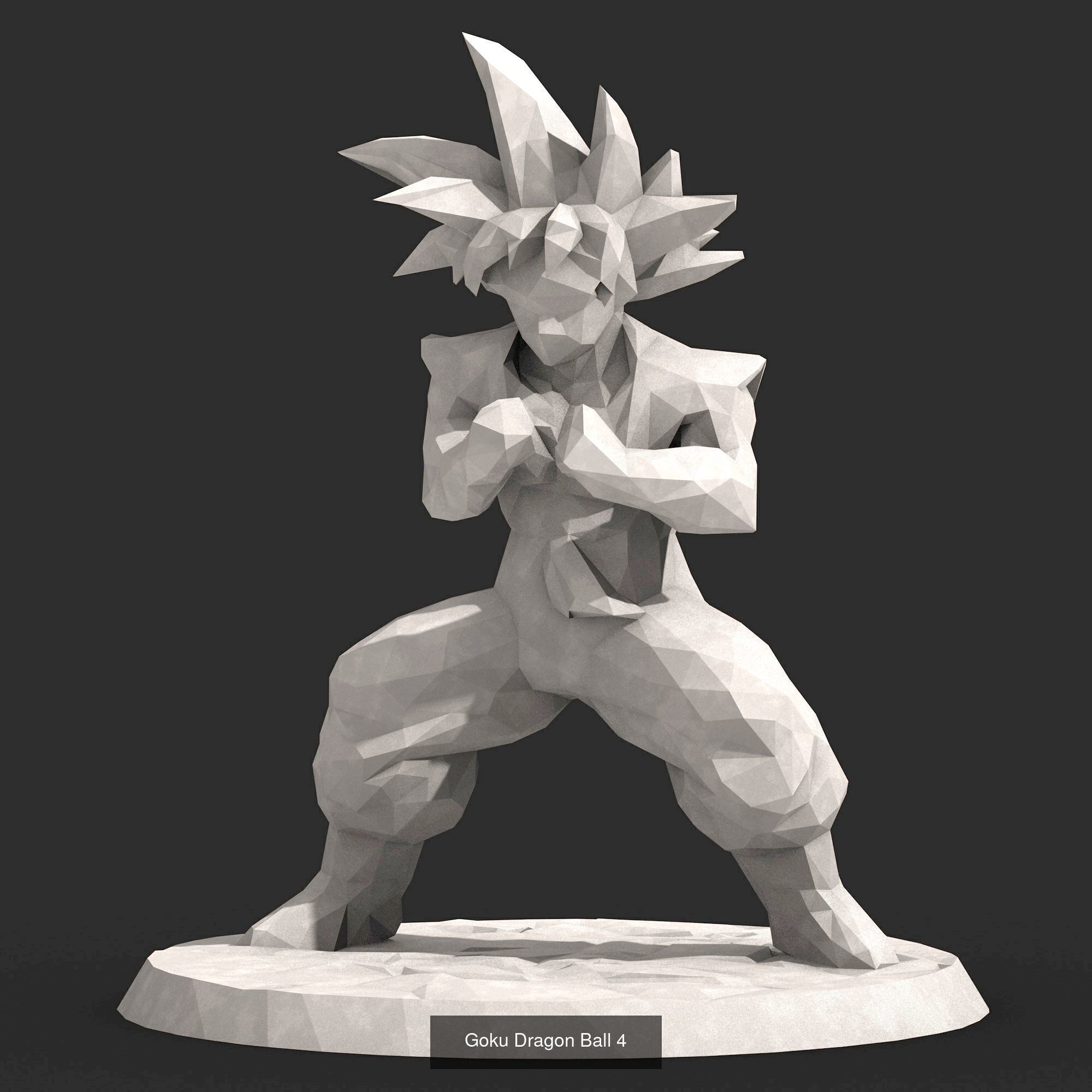 9 Models - Goku Dragon Ball Low Poly  3D Model Collection_13