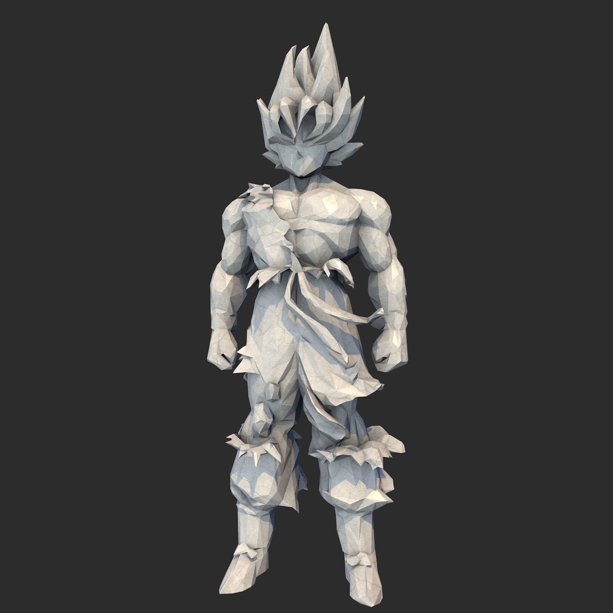 9 Models - Goku Dragon Ball Low Poly  3D Model Collection_18