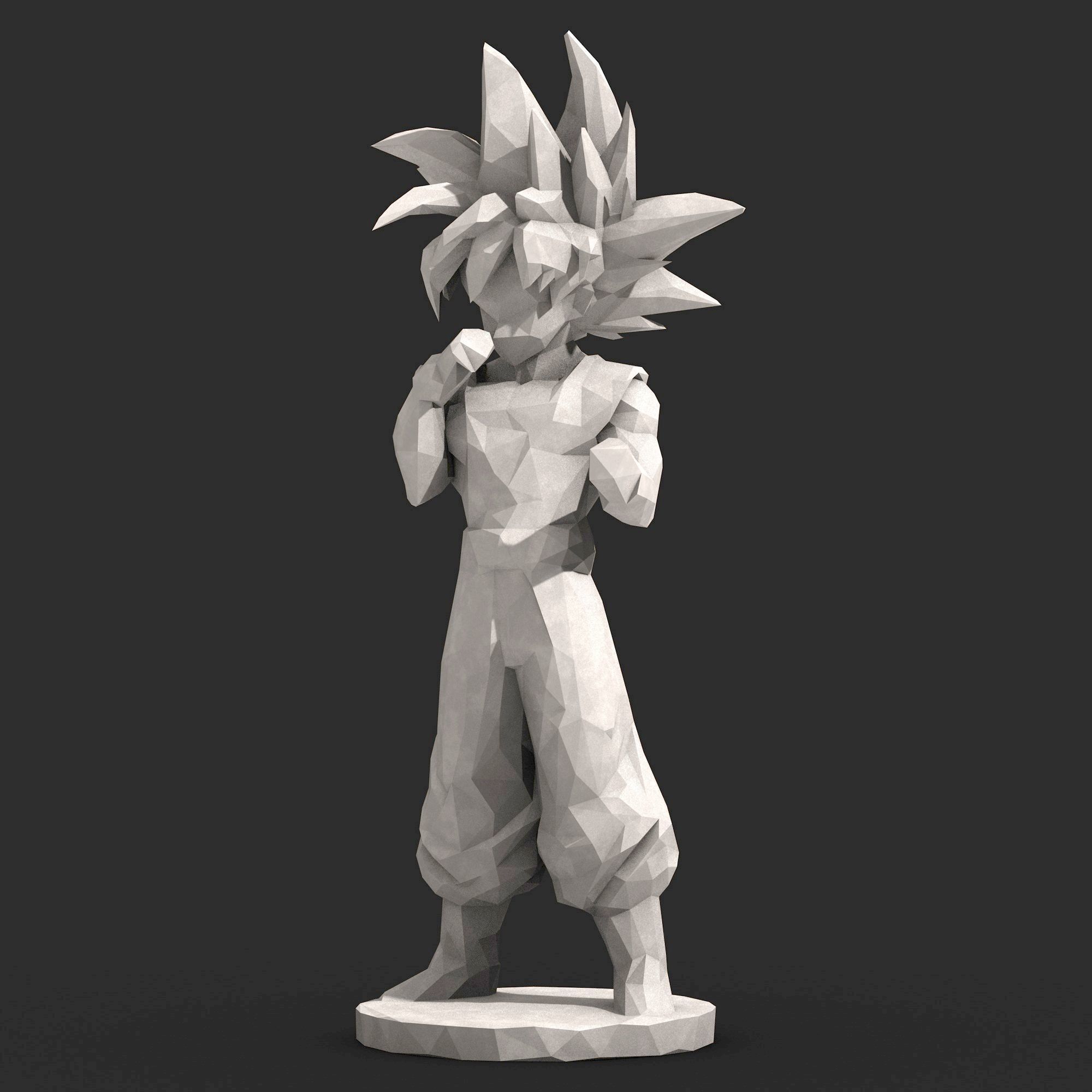 9 Models - Goku Dragon Ball Low Poly  3D Model Collection_6