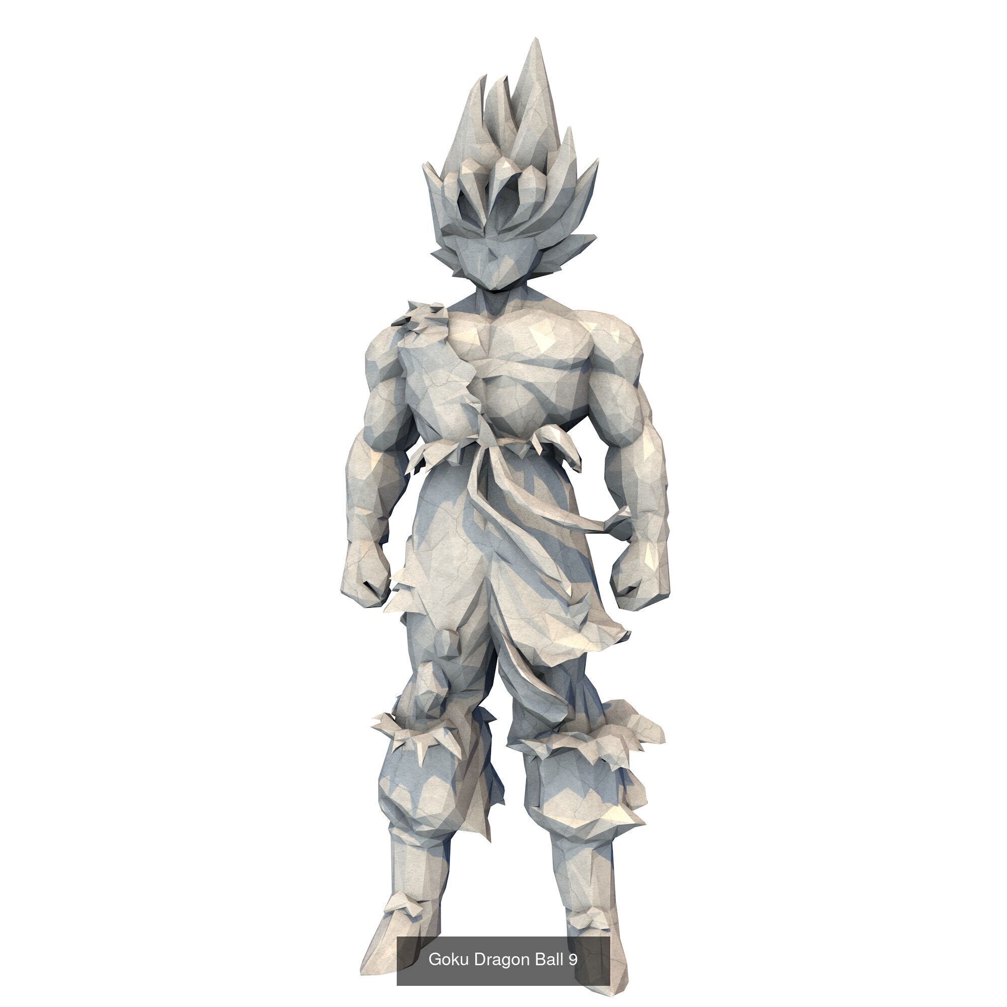 9 Models - Goku Dragon Ball Low Poly  3D Model Collection_3