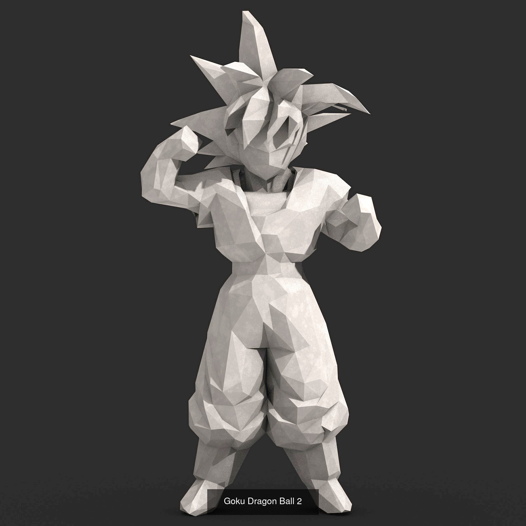 9 Models - Goku Dragon Ball Low Poly  3D Model Collection_17