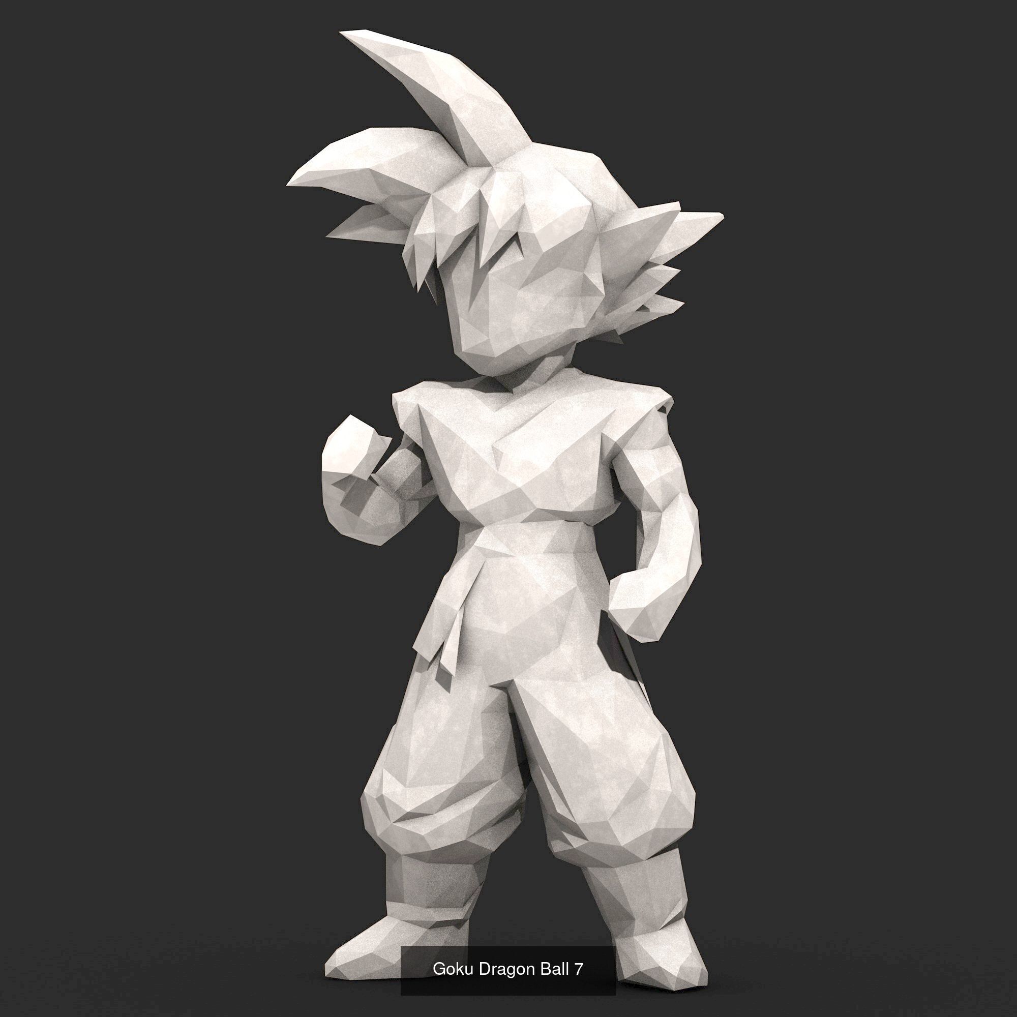 9 Models - Goku Dragon Ball Low Poly  3D Model Collection_7