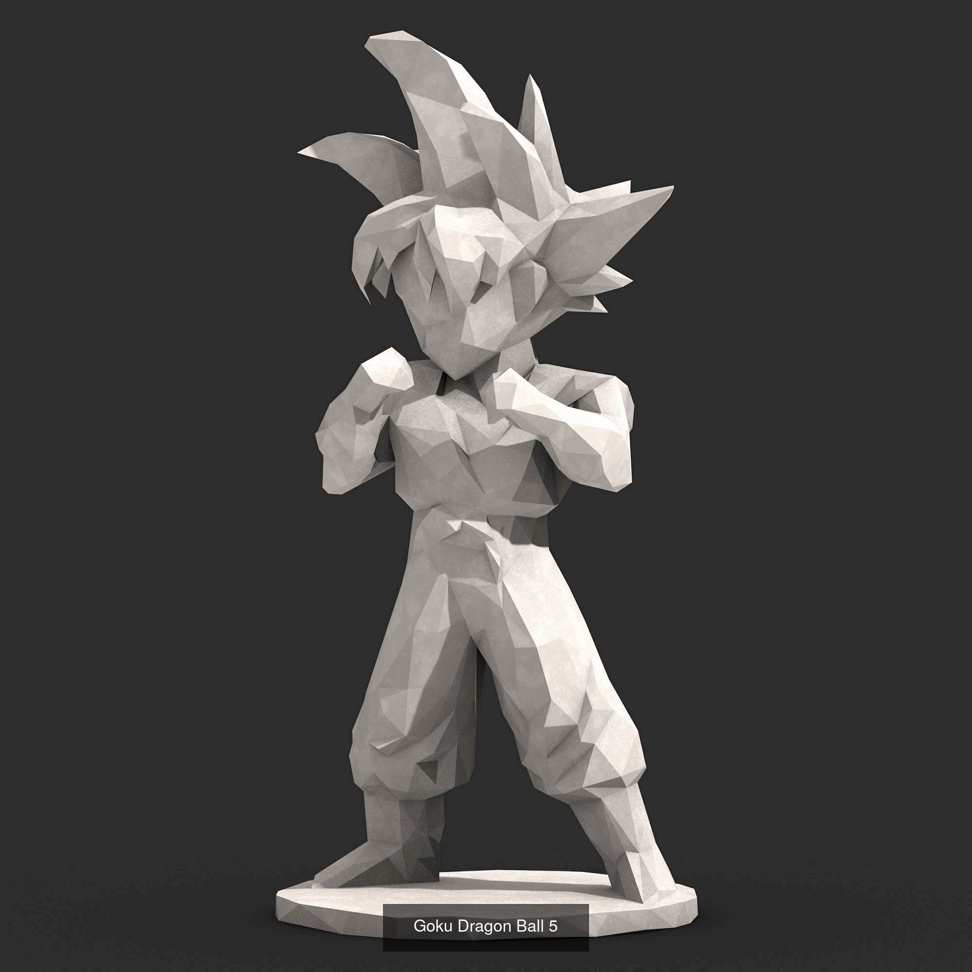 9 Models - Goku Dragon Ball Low Poly  3D Model Collection_11