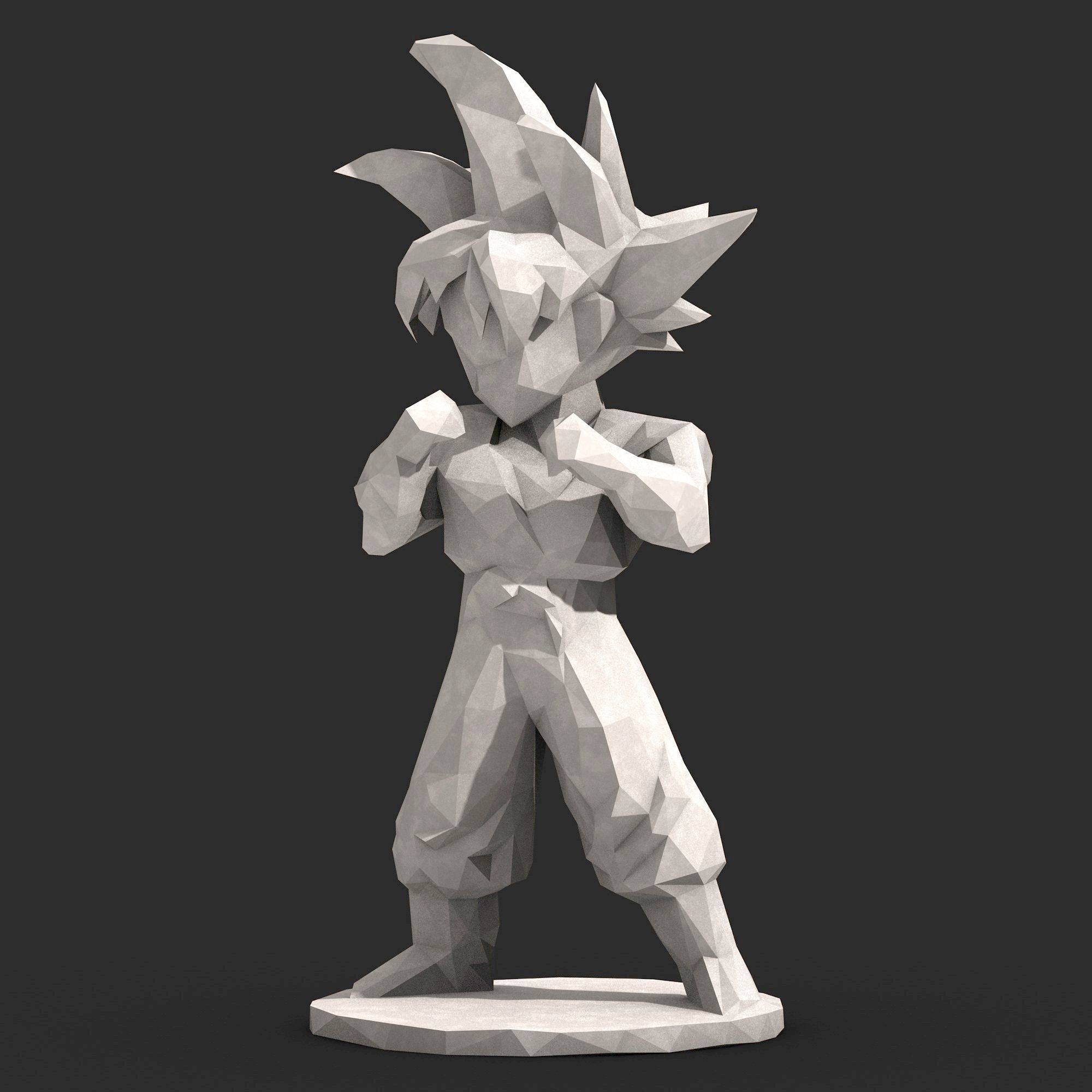 9 Models - Goku Dragon Ball Low Poly  3D Model Collection_8