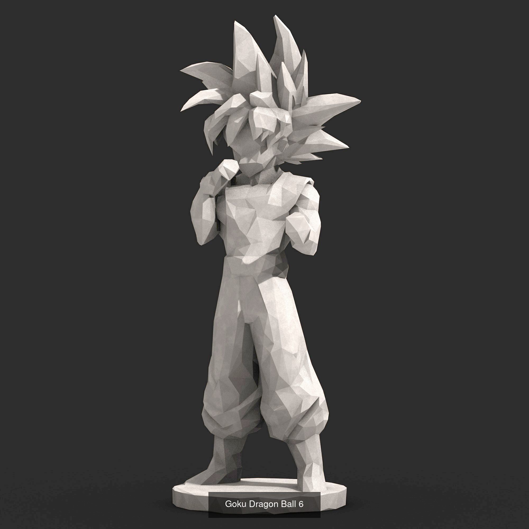 9 Models - Goku Dragon Ball Low Poly  3D Model Collection_9