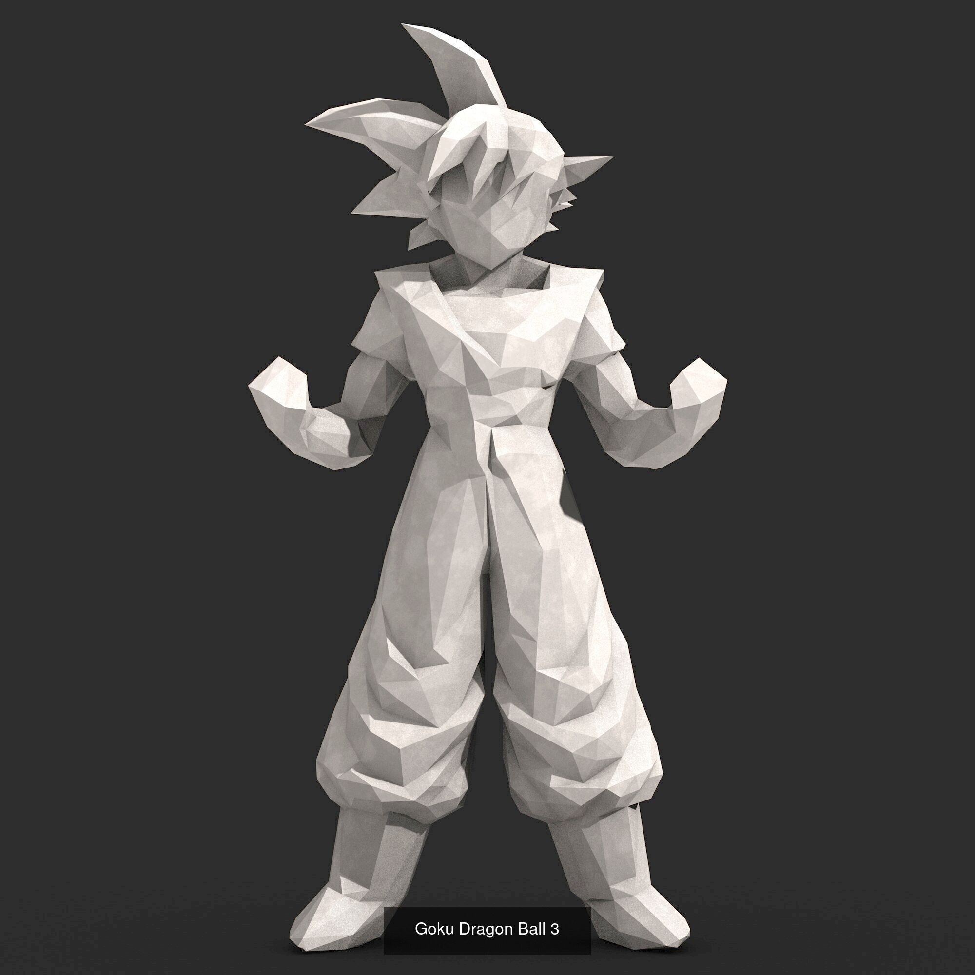 9 Models - Goku Dragon Ball Low Poly  3D Model Collection_15