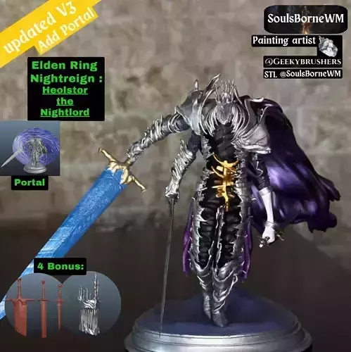 Elden Ring Nightreign Heolstor the Nightlord V3 4 Bonus 3D print model Elden Ring Nightreign Heolstor the Nightlord V3 4 Bonus 3D print model