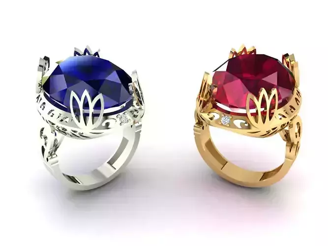 Oval Solitaire Ring 3D print model