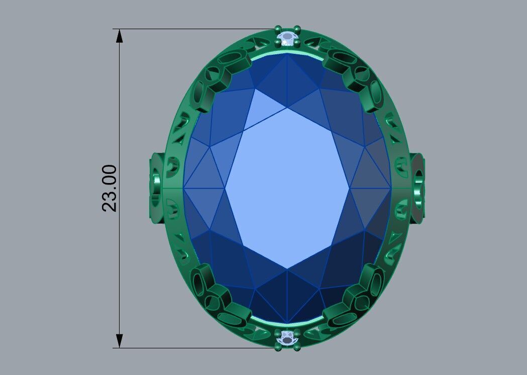 Oval Solitaire Ring 3D print model_1