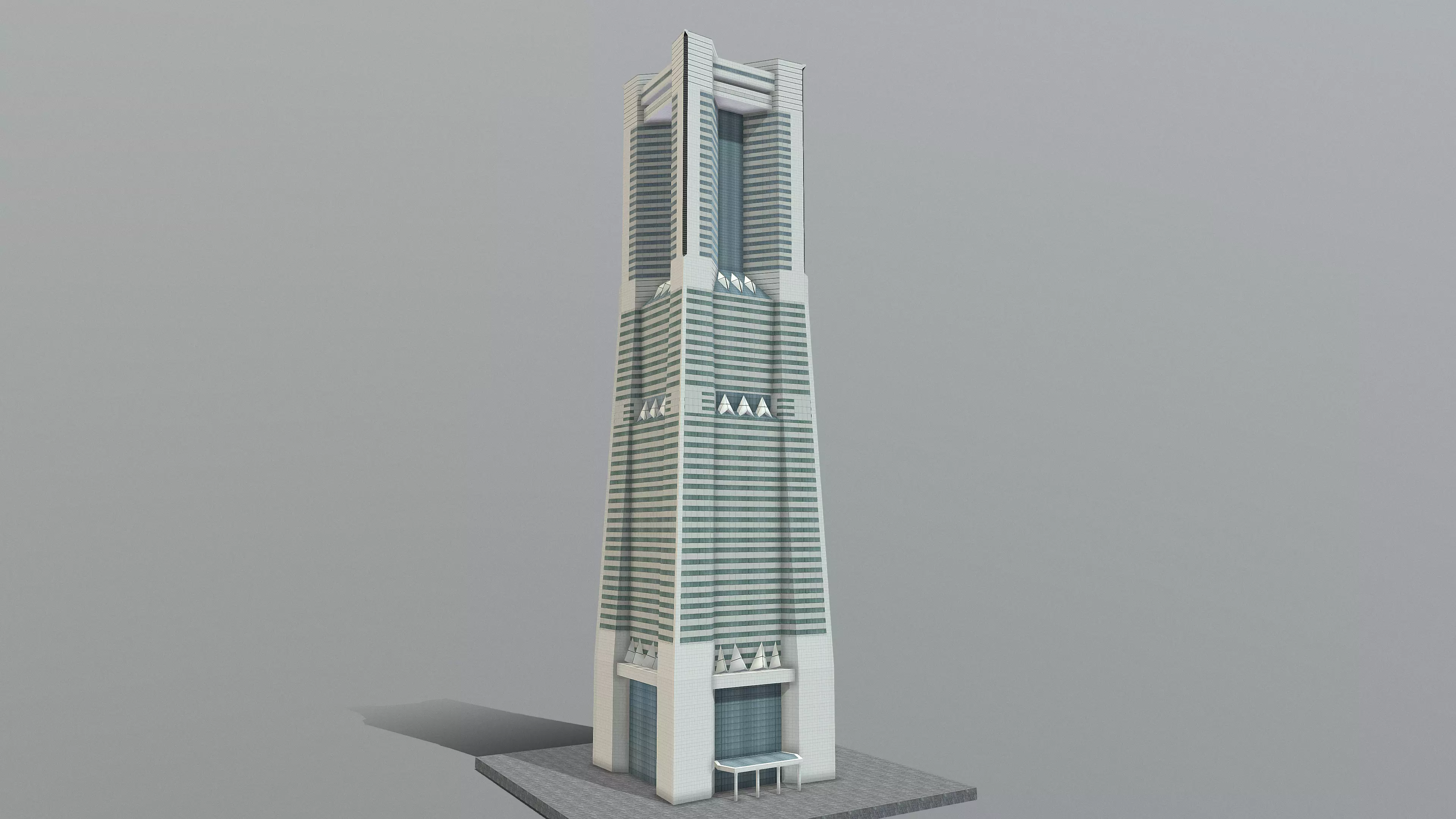 Yokohama Landmark Tower Low-poly 3D model_0