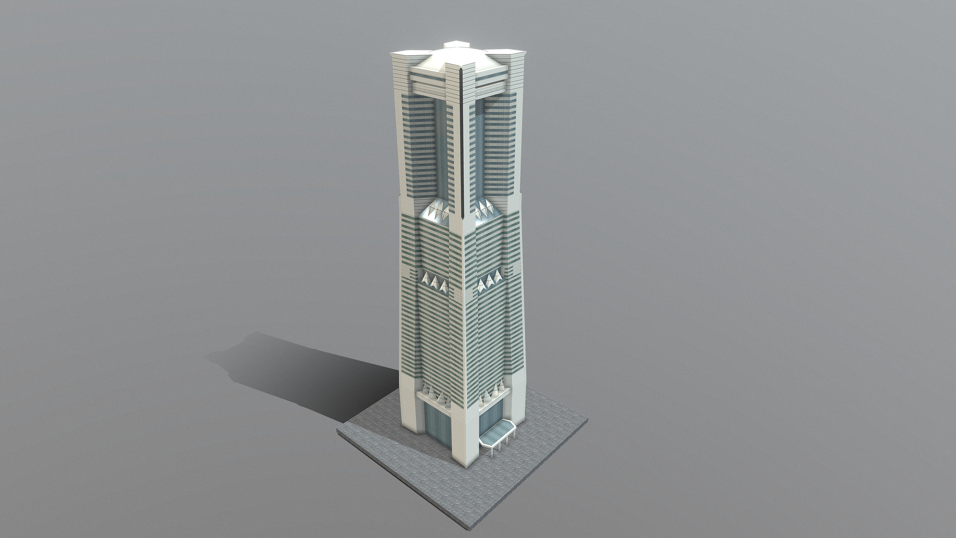 Yokohama Landmark Tower Low-poly 3D model_3