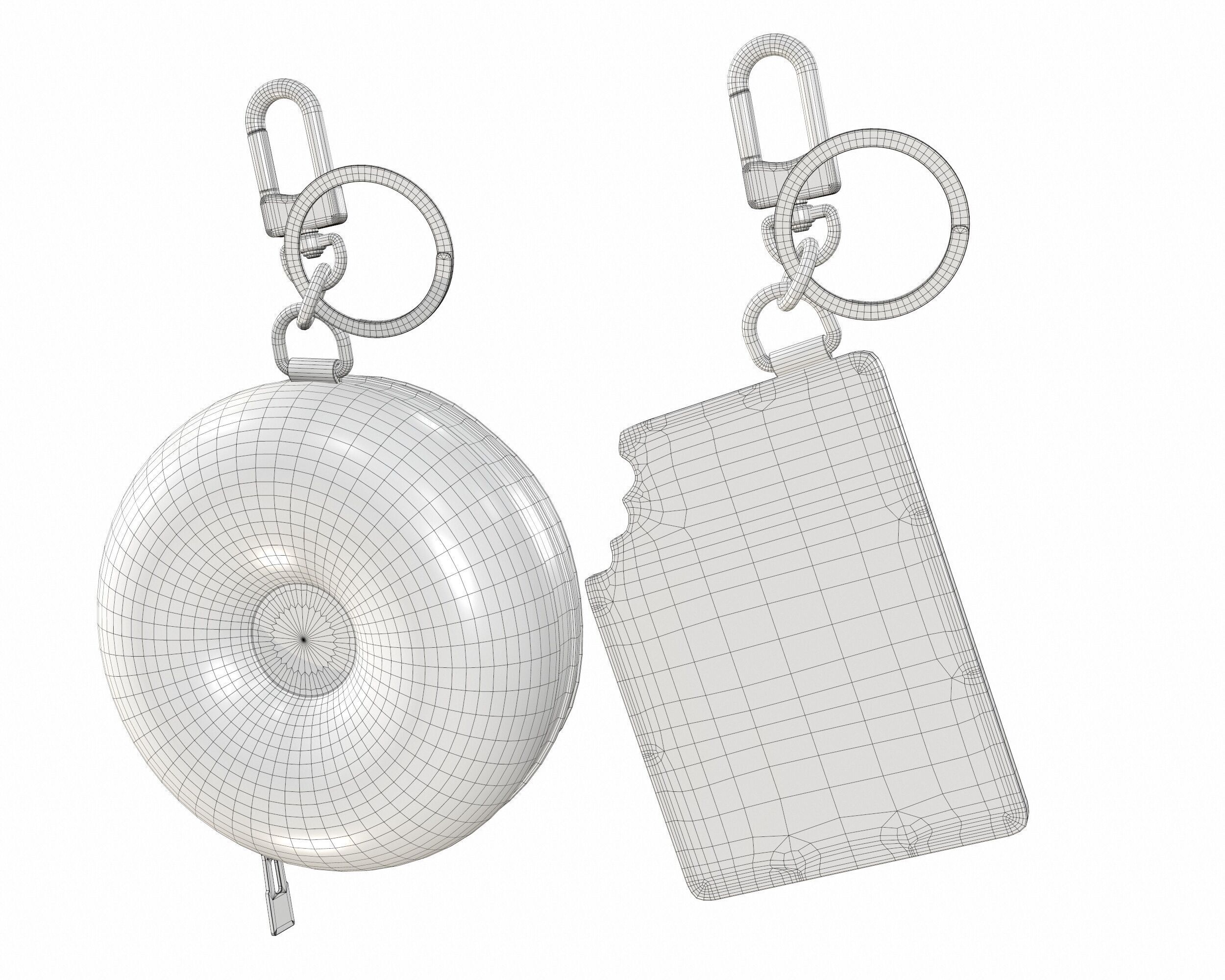 Louis Vuitton Bag Chocolate Donut Charm Keychain Low-poly 3D model_8