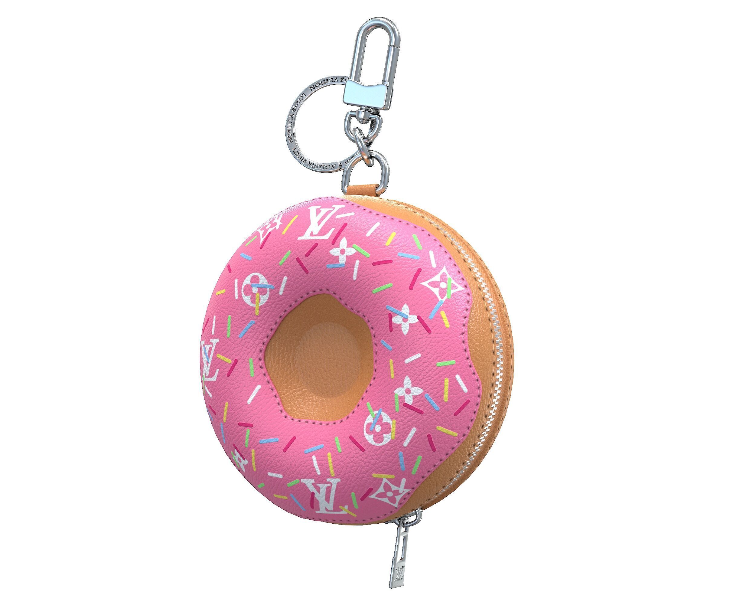 Louis Vuitton Bag Chocolate Donut Charm Keychain Low-poly 3D model_5