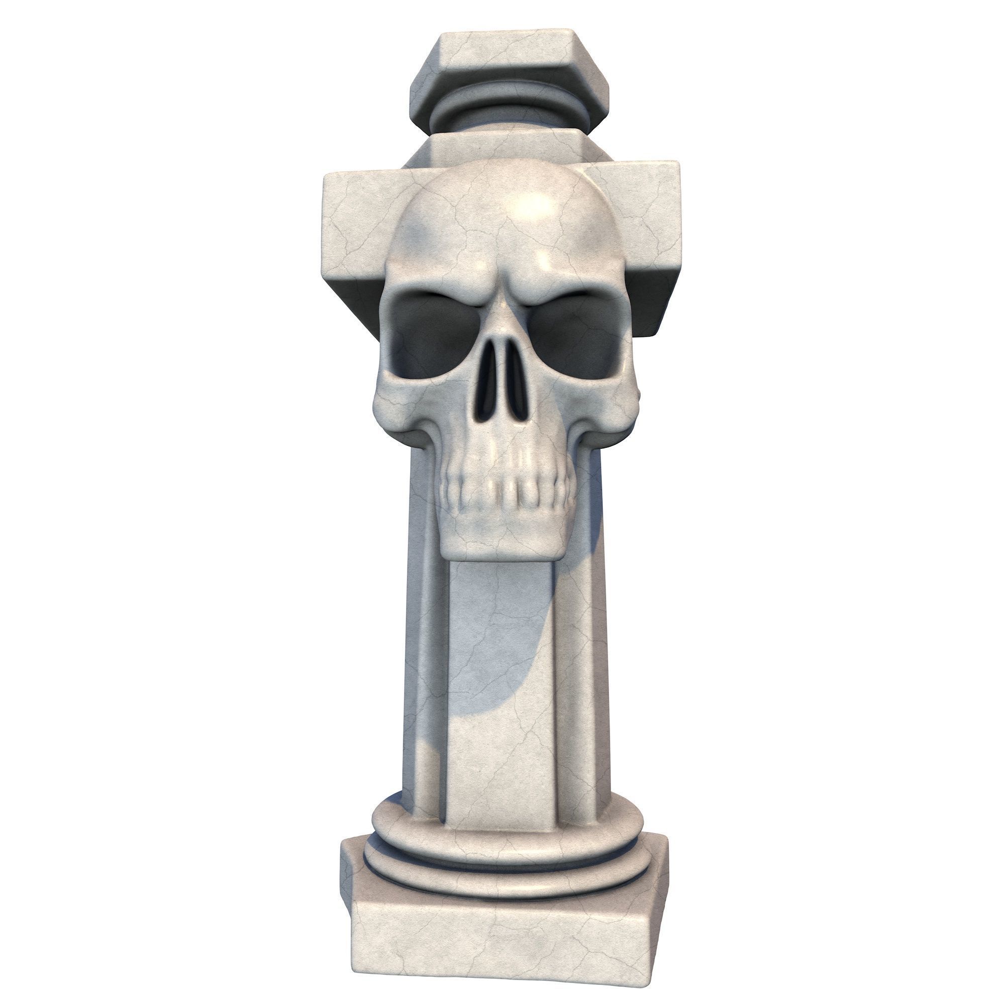 6 Models -Temple Stone Skull Pillars 3D Model Collection_6