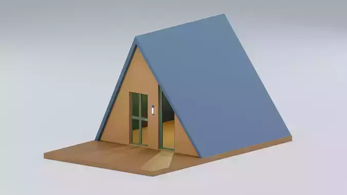 Low-poly Bungalow Game Ready 3D Model FBX OBJ BLEND