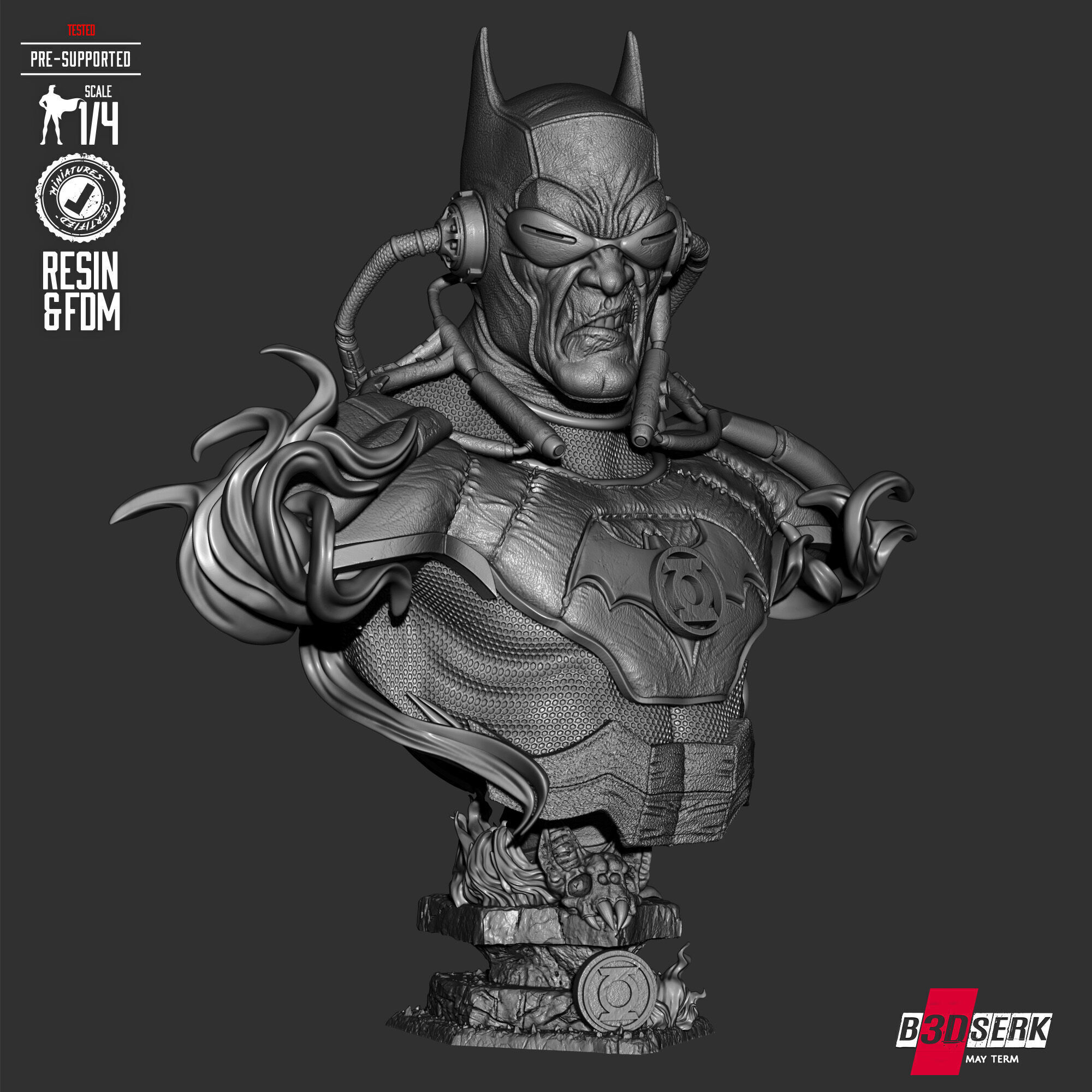 B3DSERK Dawnbreaker Portrait Bust 3D print model_35