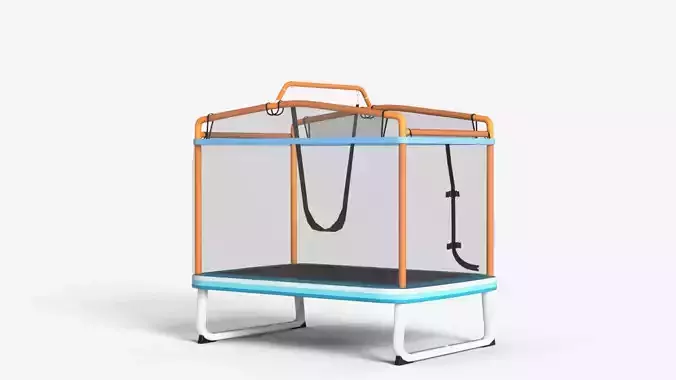  Trampoline with Safety Net and Attached Swing for Kids