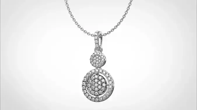 PE07 Classic Solitaire Pendant half ct CAD STL 18K  3g