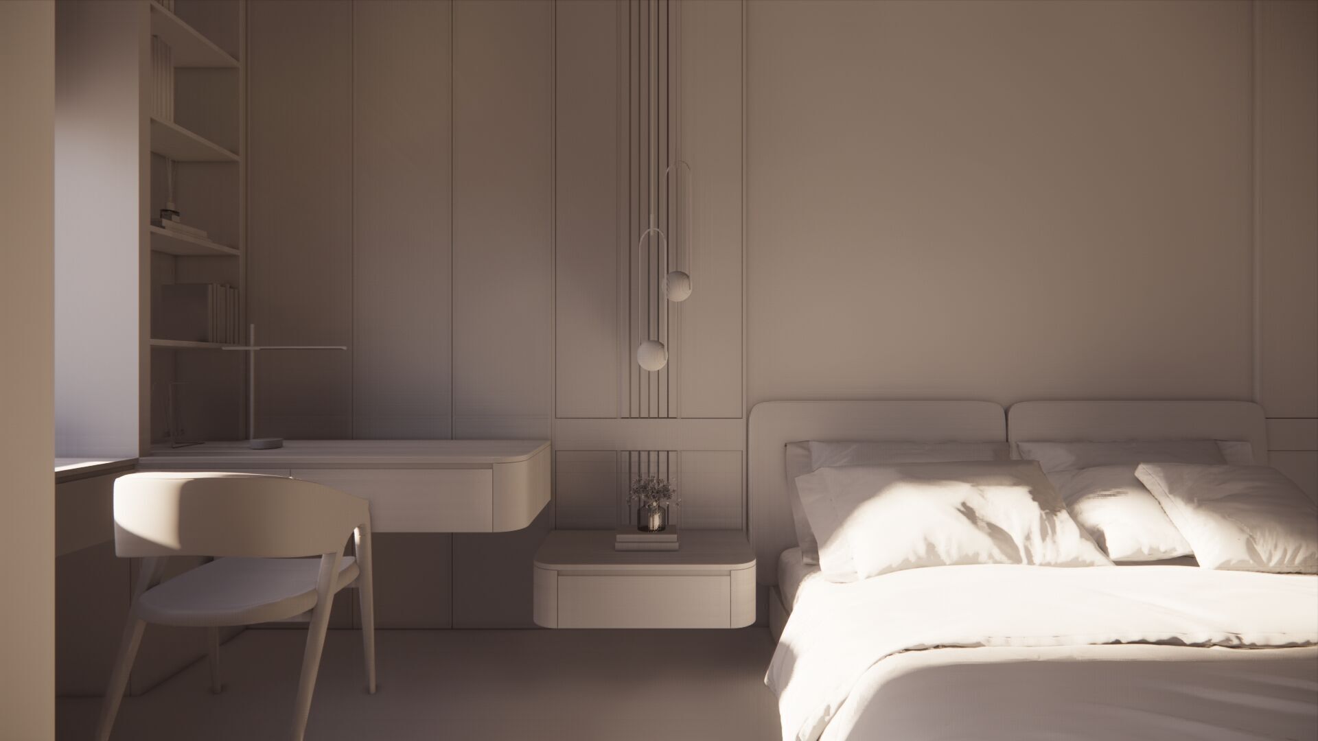 Master Bedroom 3D Scene Ready for Render 3D model_26