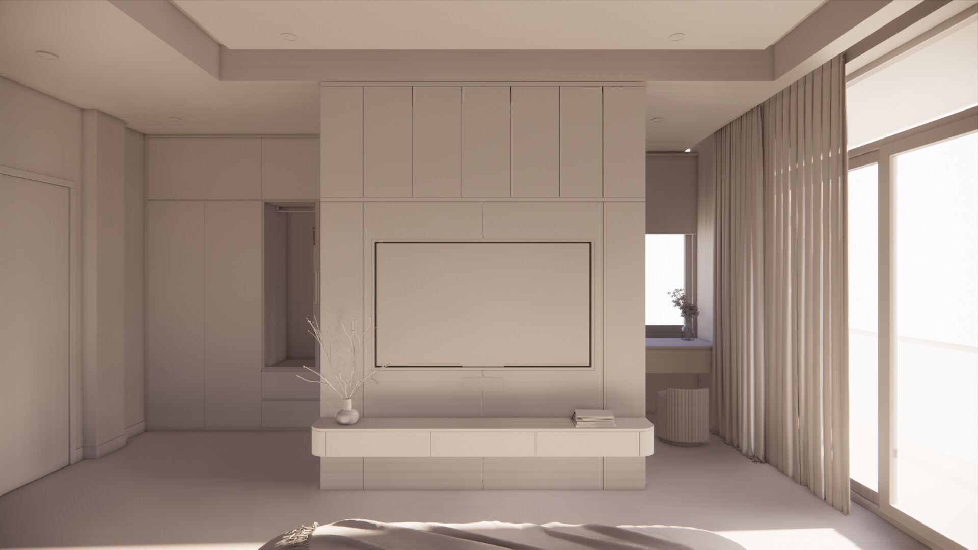 Master Bedroom 3D Scene Ready for Render 3D model_33
