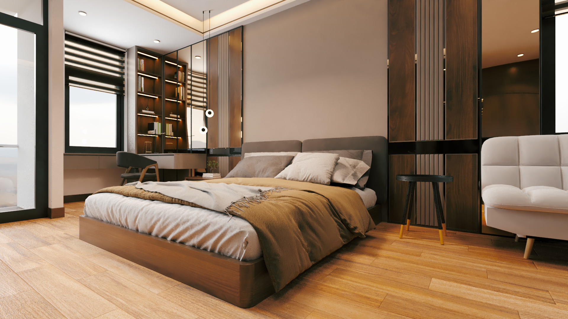 Master Bedroom 3D Scene Ready for Render 3D model_12