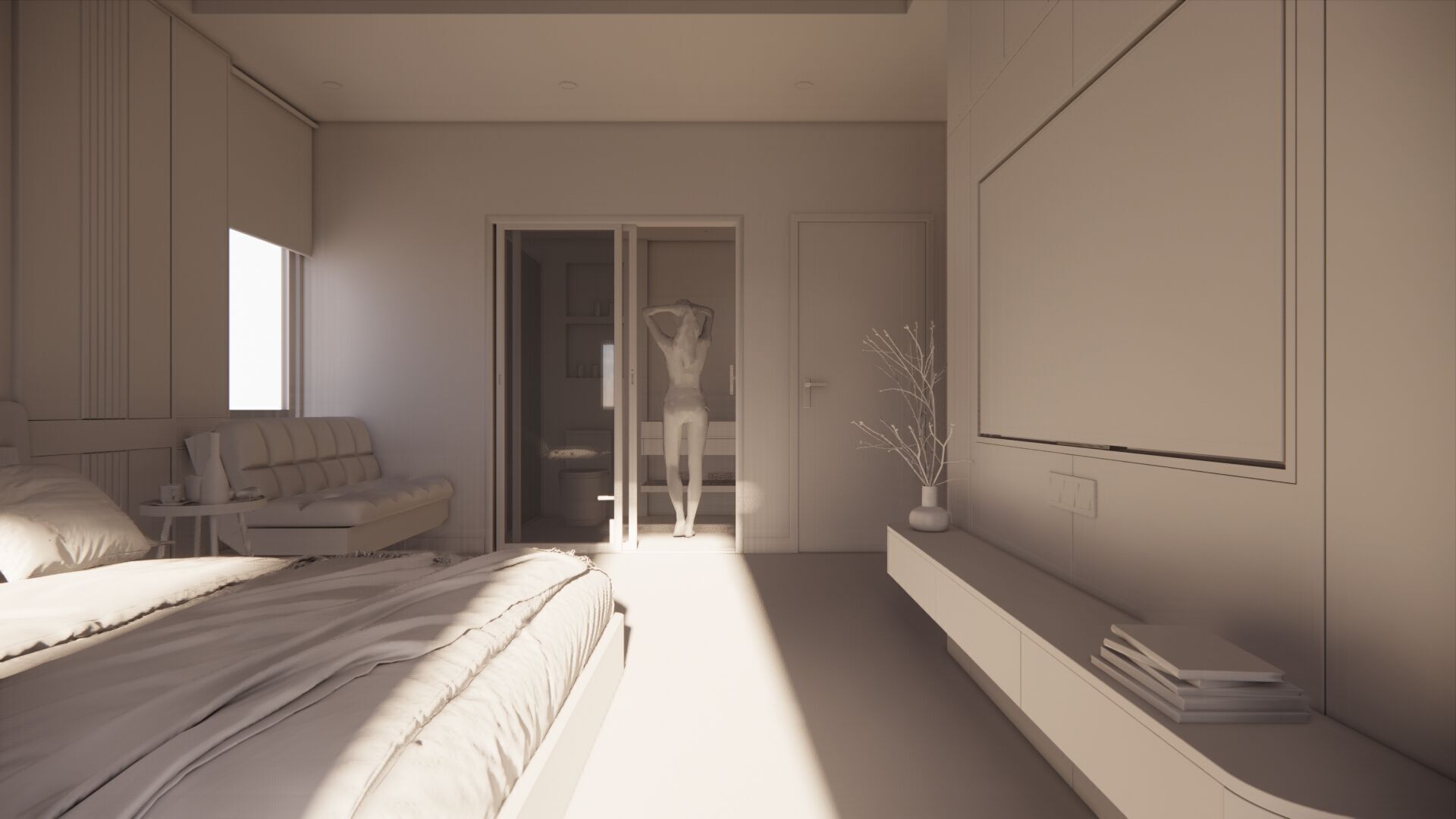 Master Bedroom 3D Scene Ready for Render 3D model_21