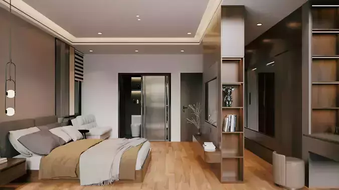 Master Bedroom 3D Scene Ready for Render