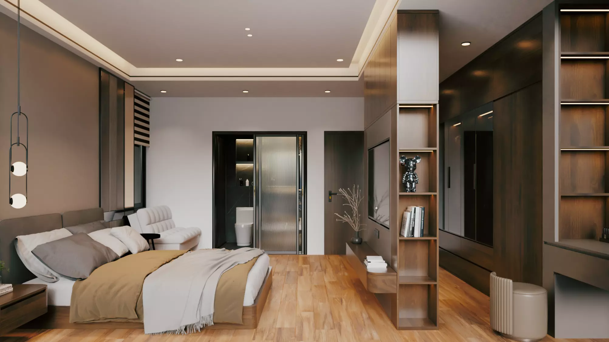 Master Bedroom 3D Scene Ready for Render 3D model_0