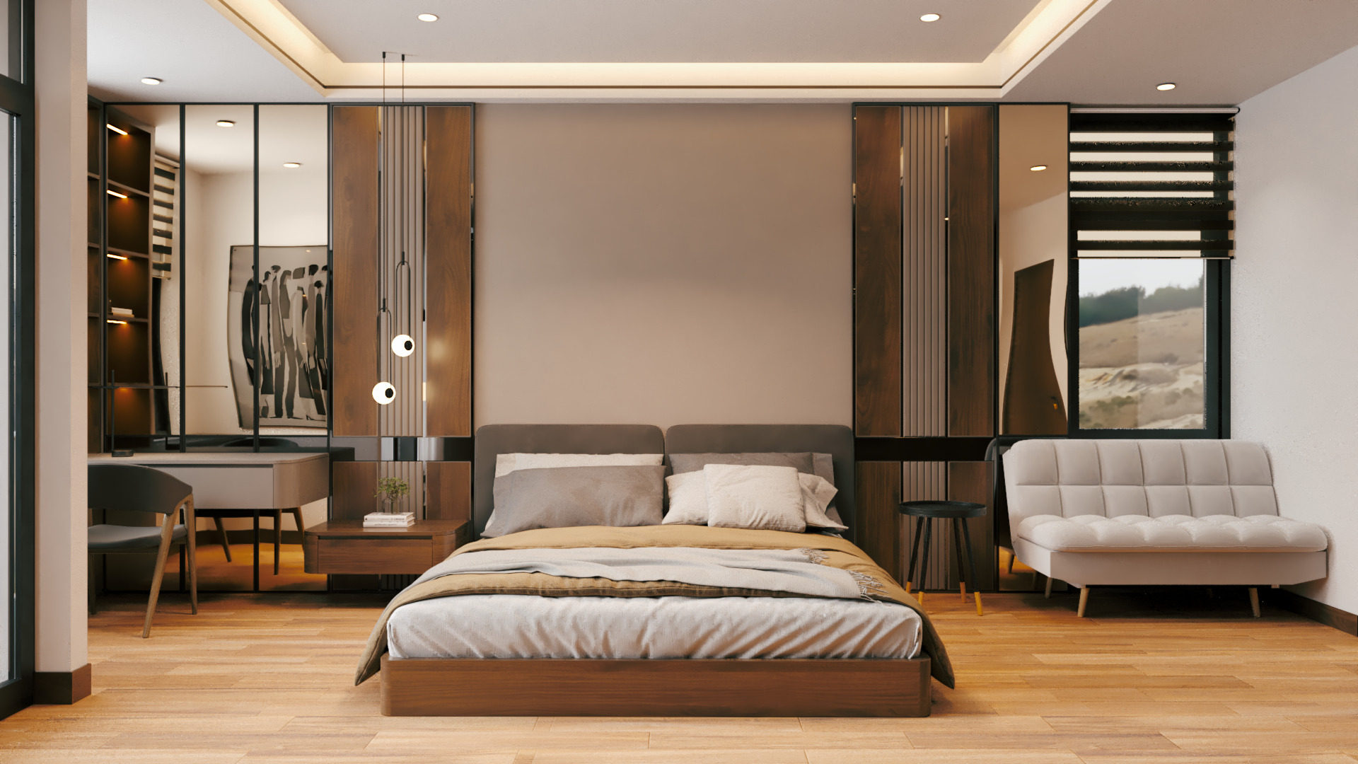 Master Bedroom 3D Scene Ready for Render 3D model_6