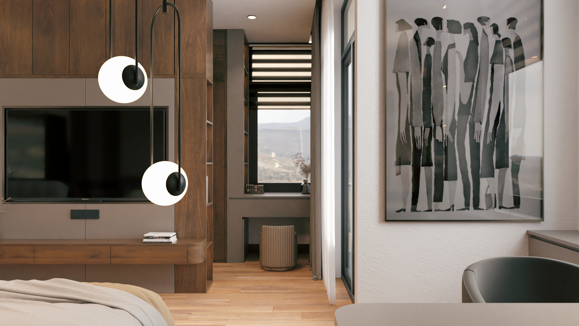 Master Bedroom 3D Scene Ready for Render 3D model_17