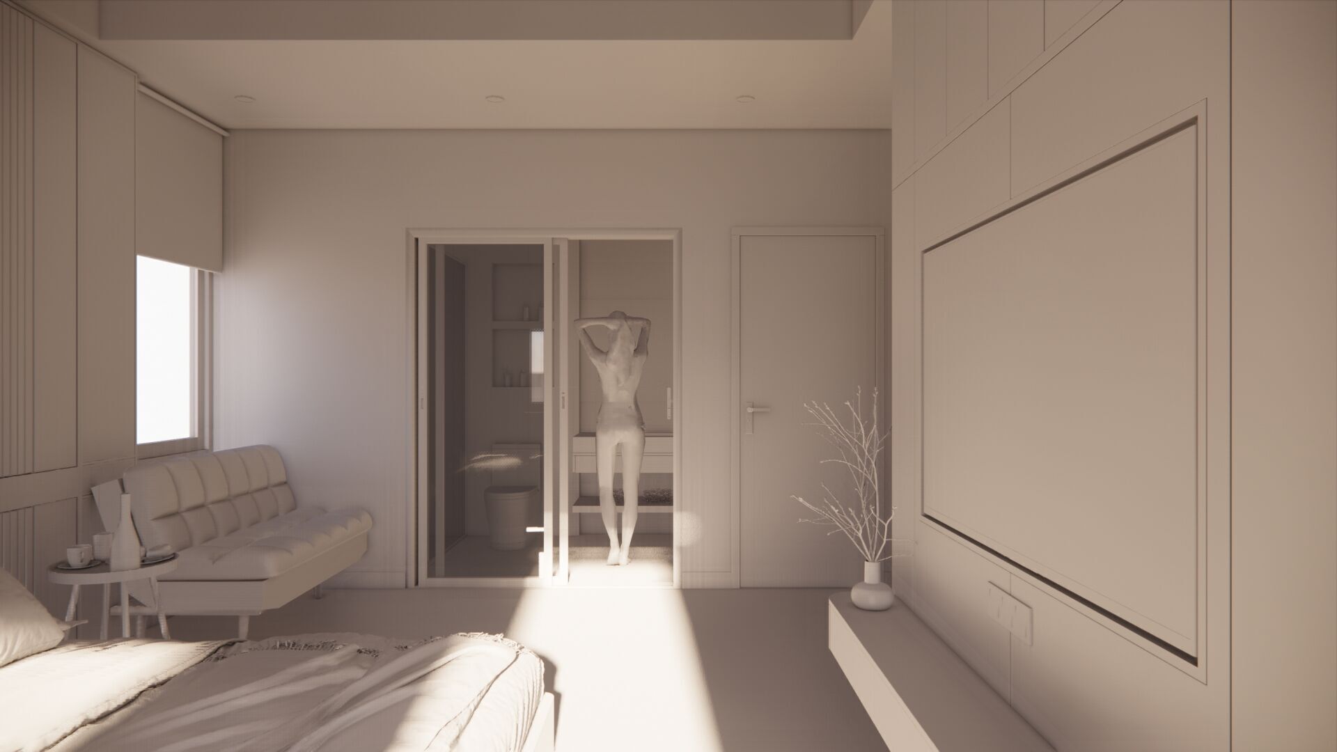 Master Bedroom 3D Scene Ready for Render 3D model_19