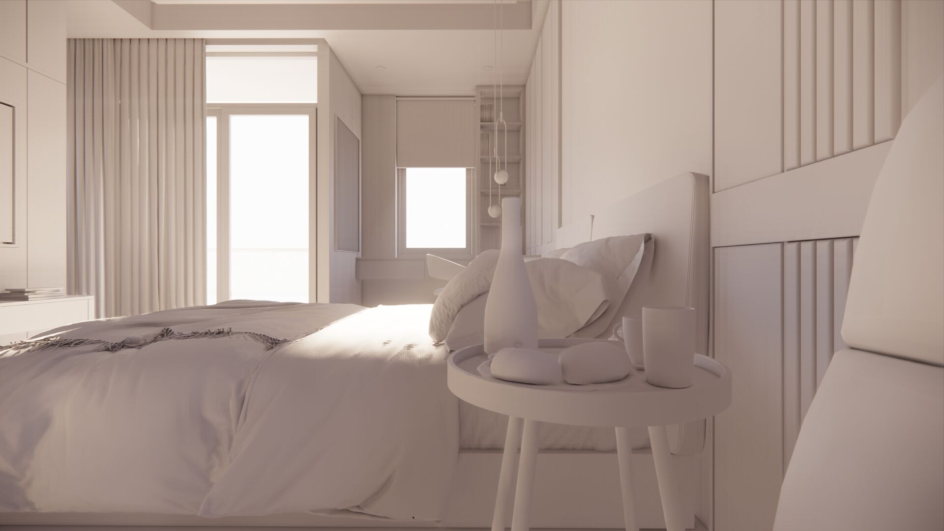 Master Bedroom 3D Scene Ready for Render 3D model_31