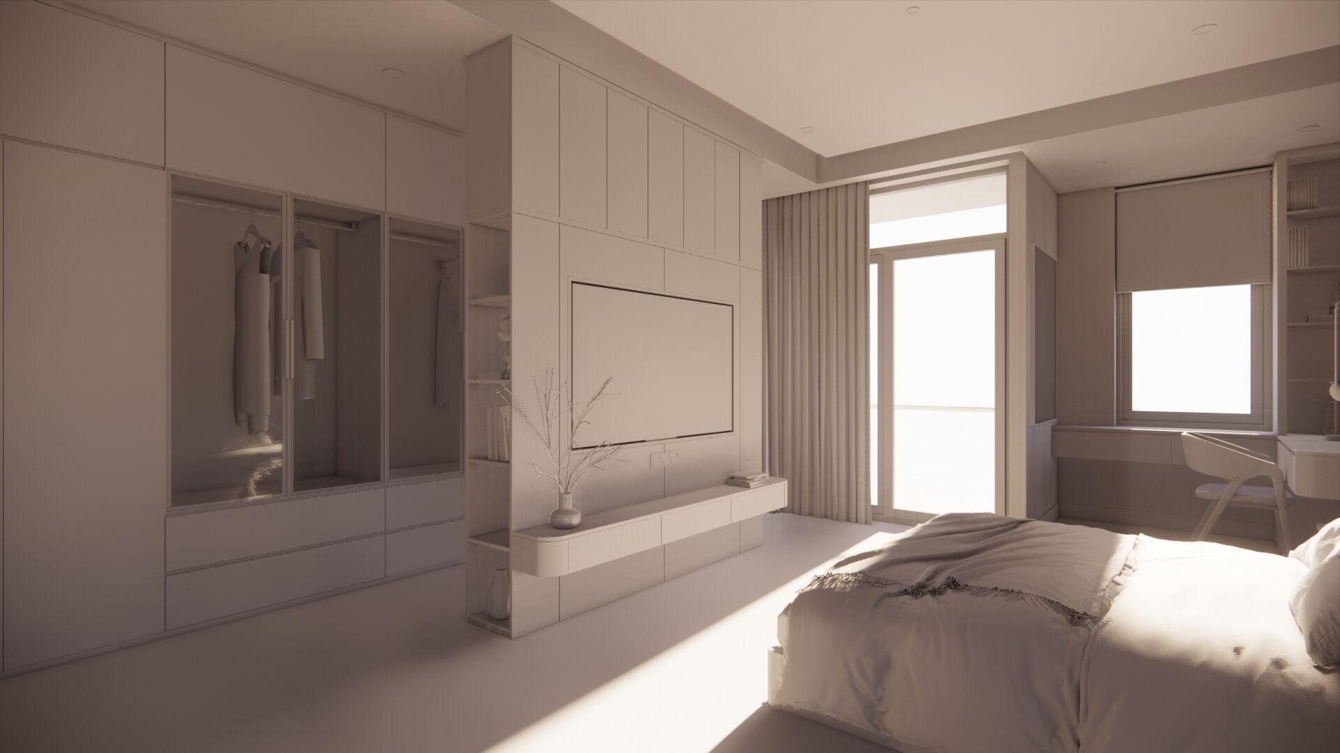 Master Bedroom 3D Scene Ready for Render 3D model_32