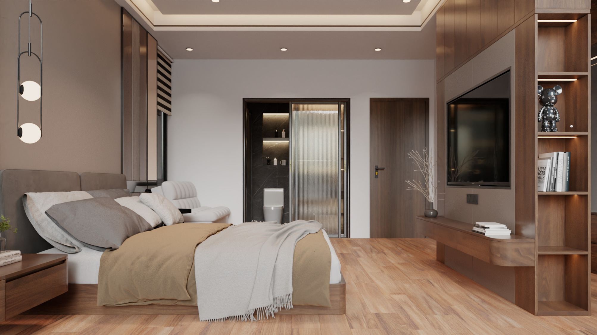 Master Bedroom 3D Scene Ready for Render 3D model_1